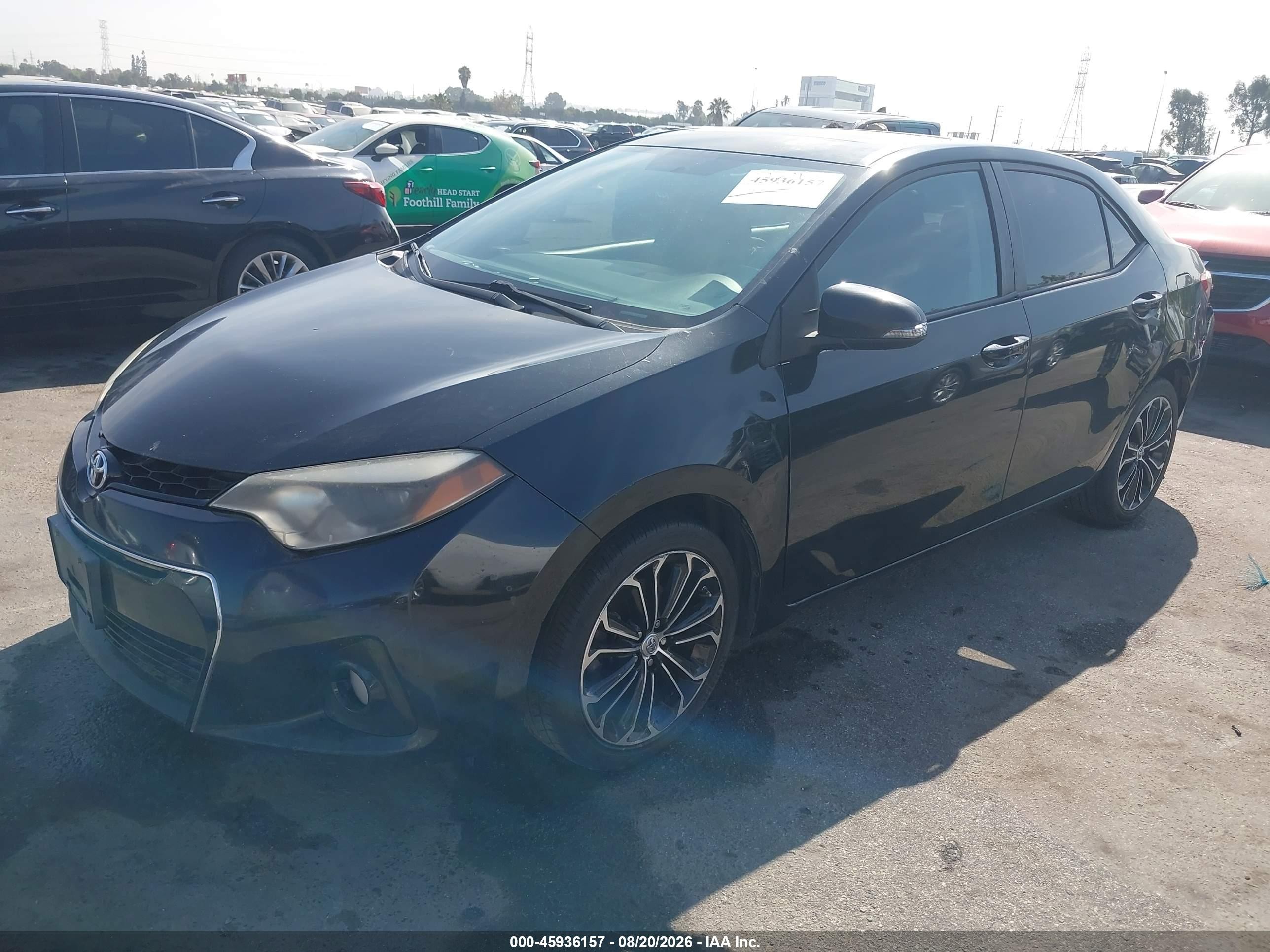 2014 Toyota Corolla S Plus Black vin: 5YFBURHE5EP017715