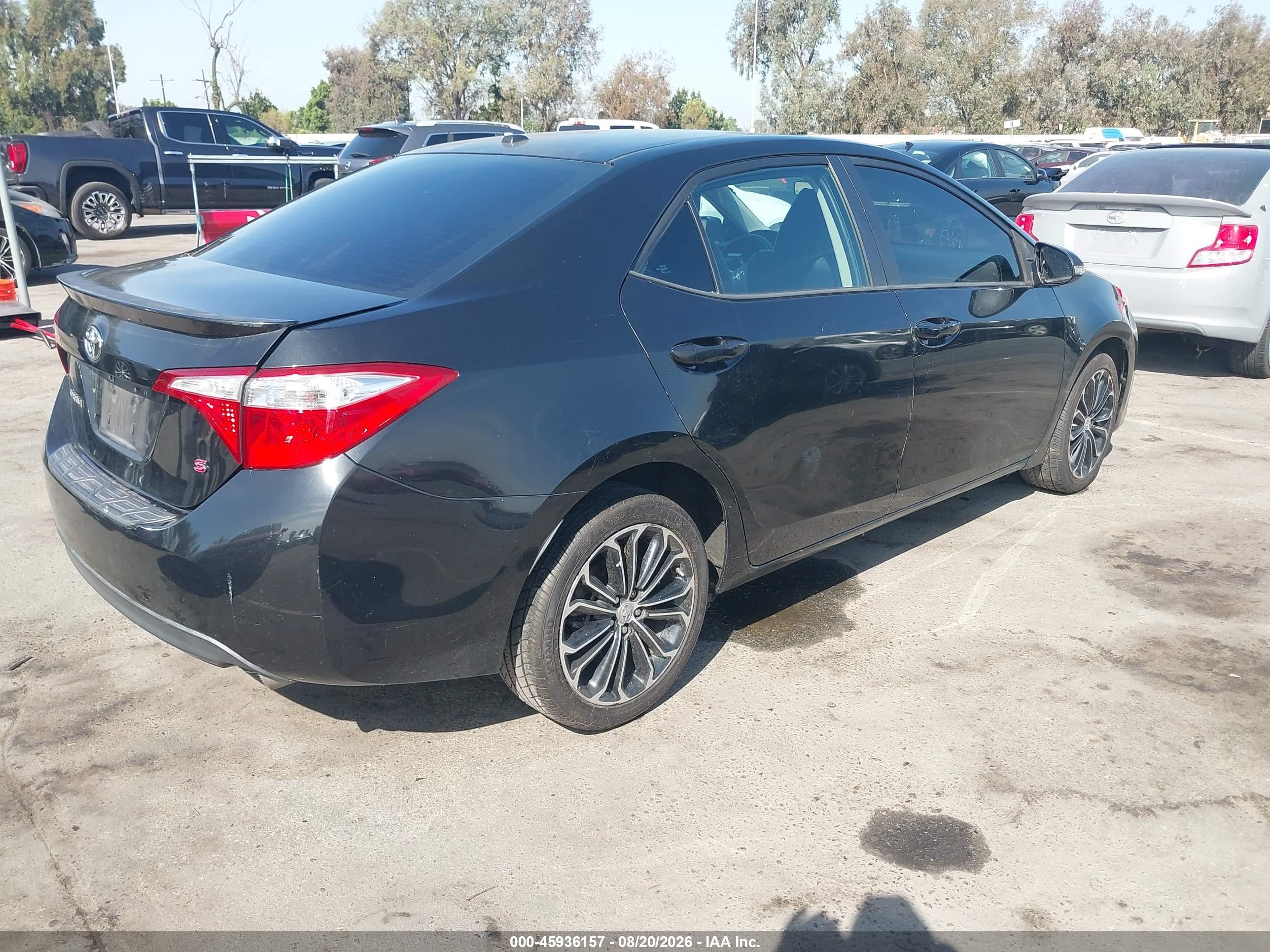 2014 Toyota Corolla S Plus Black vin: 5YFBURHE5EP017715