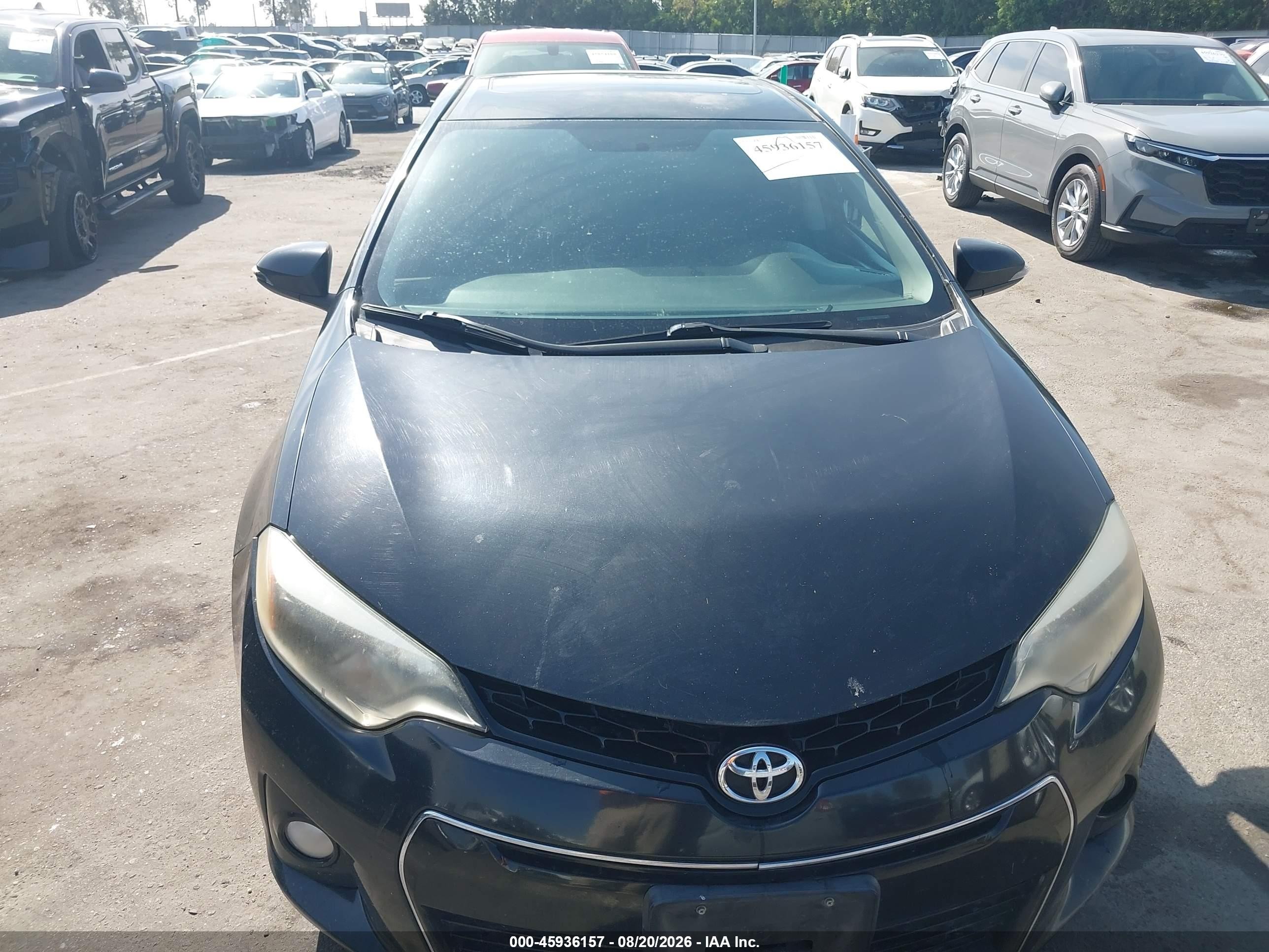 2014 Toyota Corolla S Plus Black vin: 5YFBURHE5EP017715
