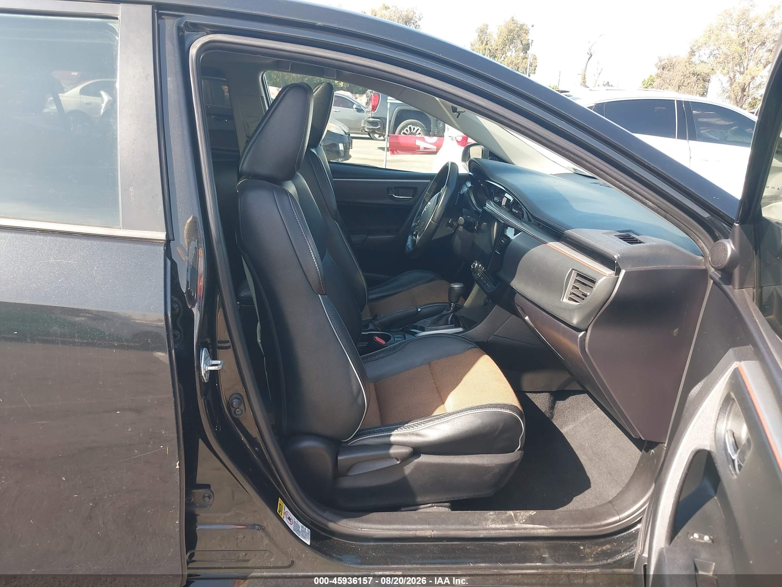 2014 Toyota Corolla S Plus Black vin: 5YFBURHE5EP017715