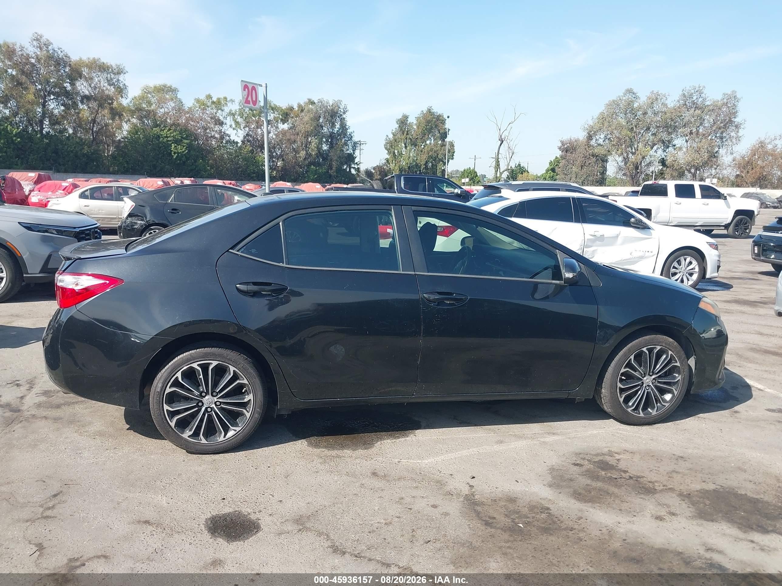 2014 Toyota Corolla S Plus Black vin: 5YFBURHE5EP017715