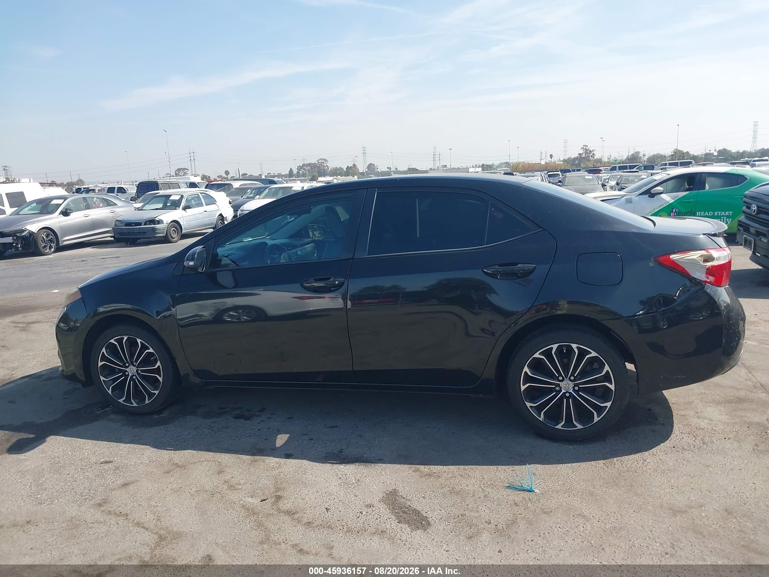 2014 Toyota Corolla S Plus Black vin: 5YFBURHE5EP017715