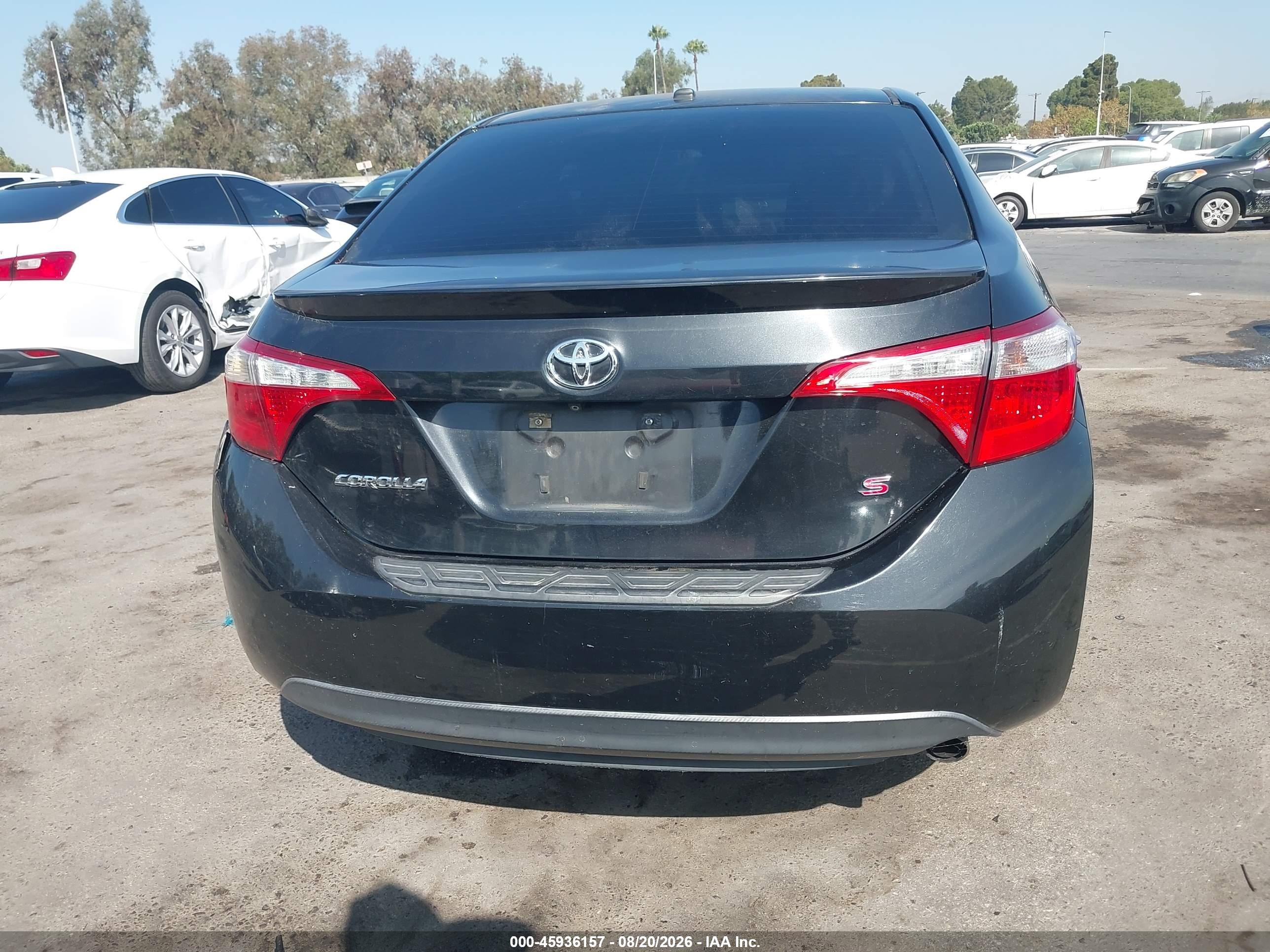 2014 Toyota Corolla S Plus Black vin: 5YFBURHE5EP017715
