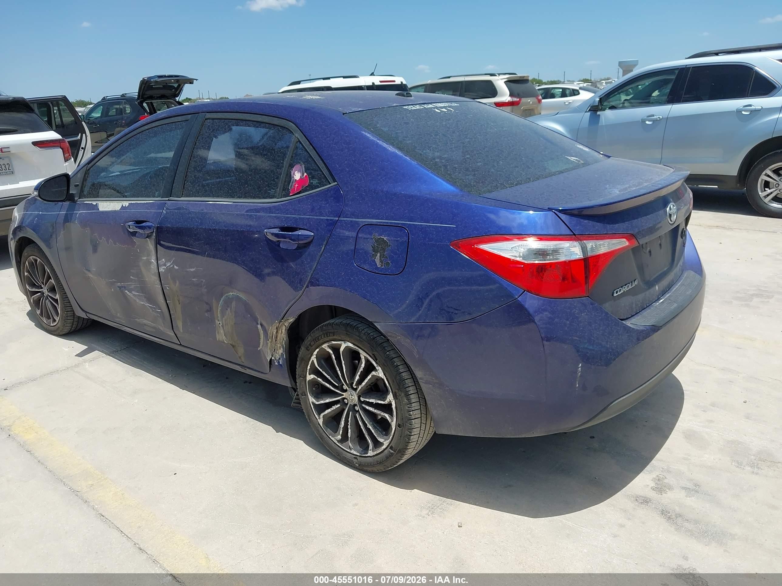 2014 Toyota Corolla S Plus Blue vin: 5YFBURHE5EP093662