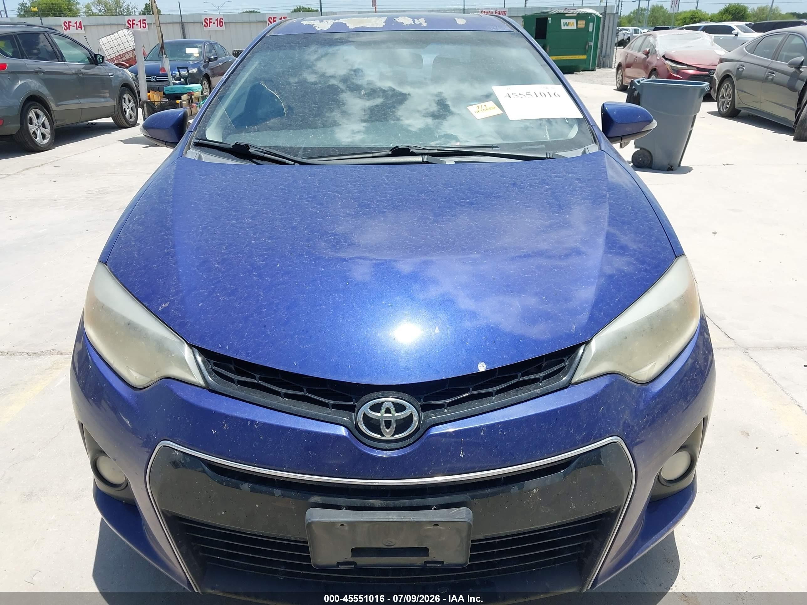 2014 Toyota Corolla S Plus Blue vin: 5YFBURHE5EP093662