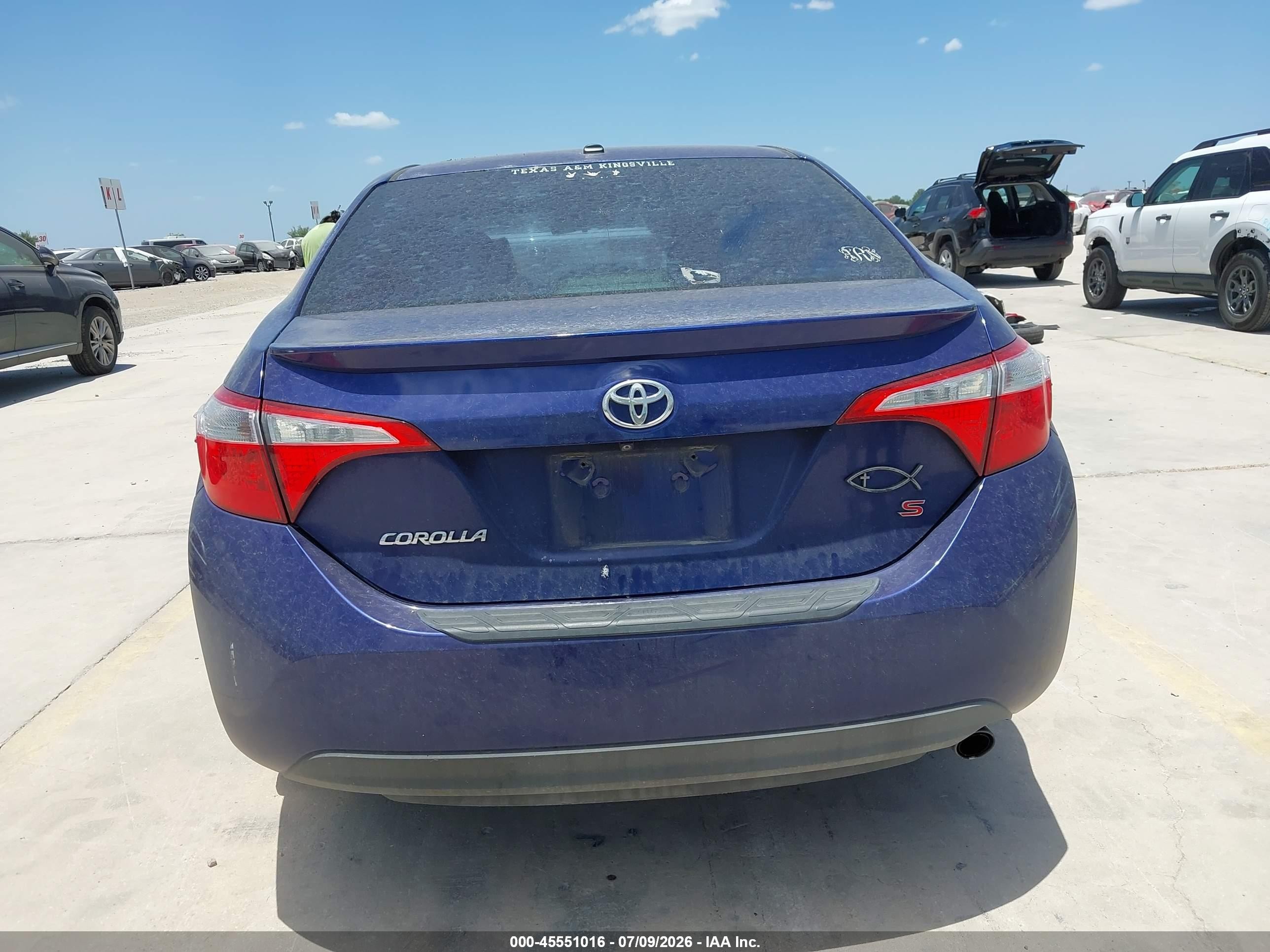 2014 Toyota Corolla S Plus Blue vin: 5YFBURHE5EP093662