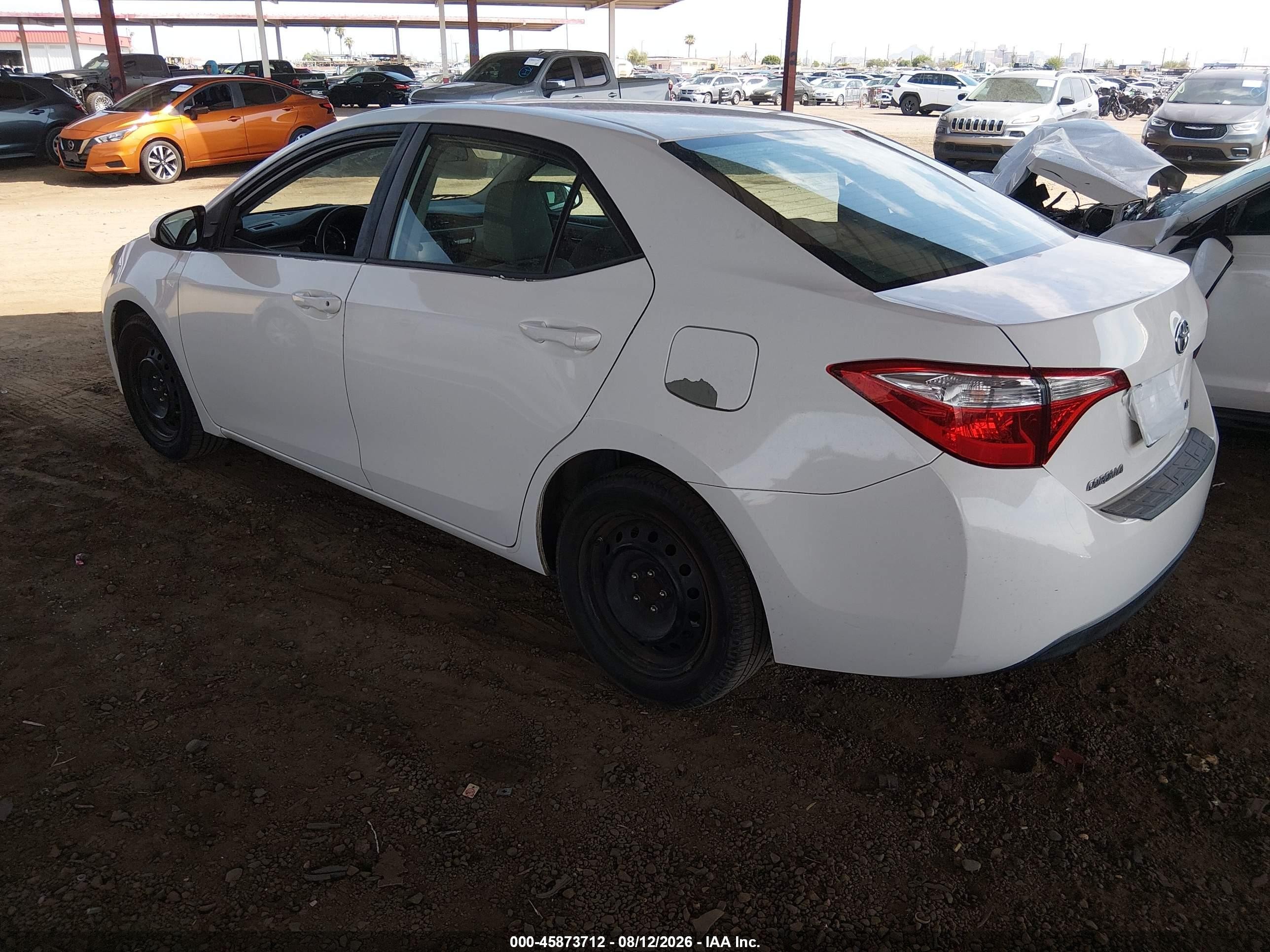 2014 Toyota Corolla Le White vin: 5YFBURHE5EP134176
