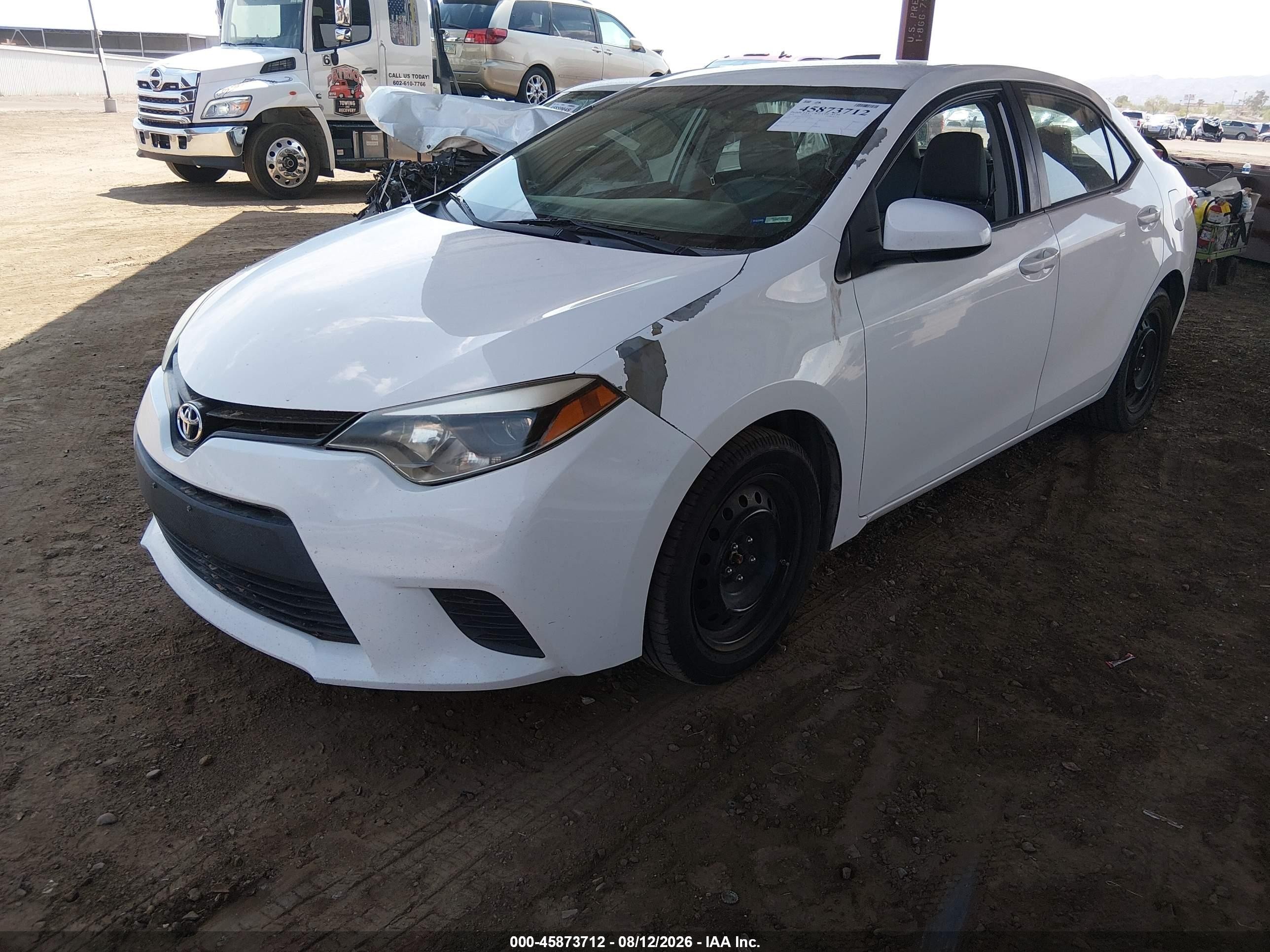 2014 Toyota Corolla Le White vin: 5YFBURHE5EP134176