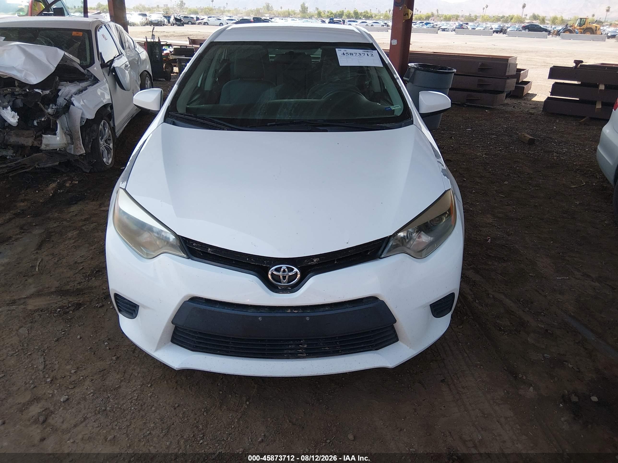 2014 Toyota Corolla Le White vin: 5YFBURHE5EP134176