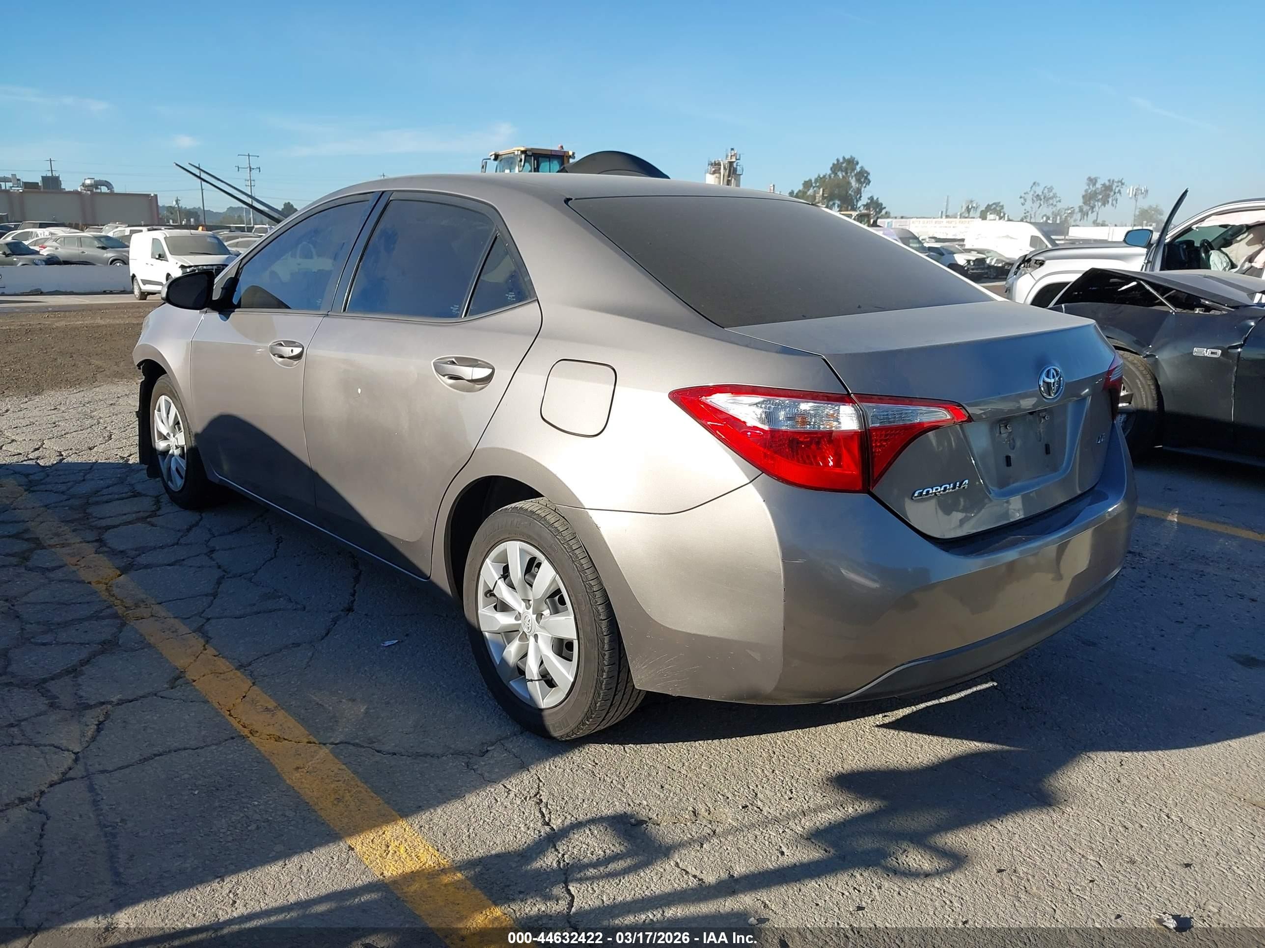 2015 Toyota Corolla Le Gray vin: 5YFBURHE5FP194508