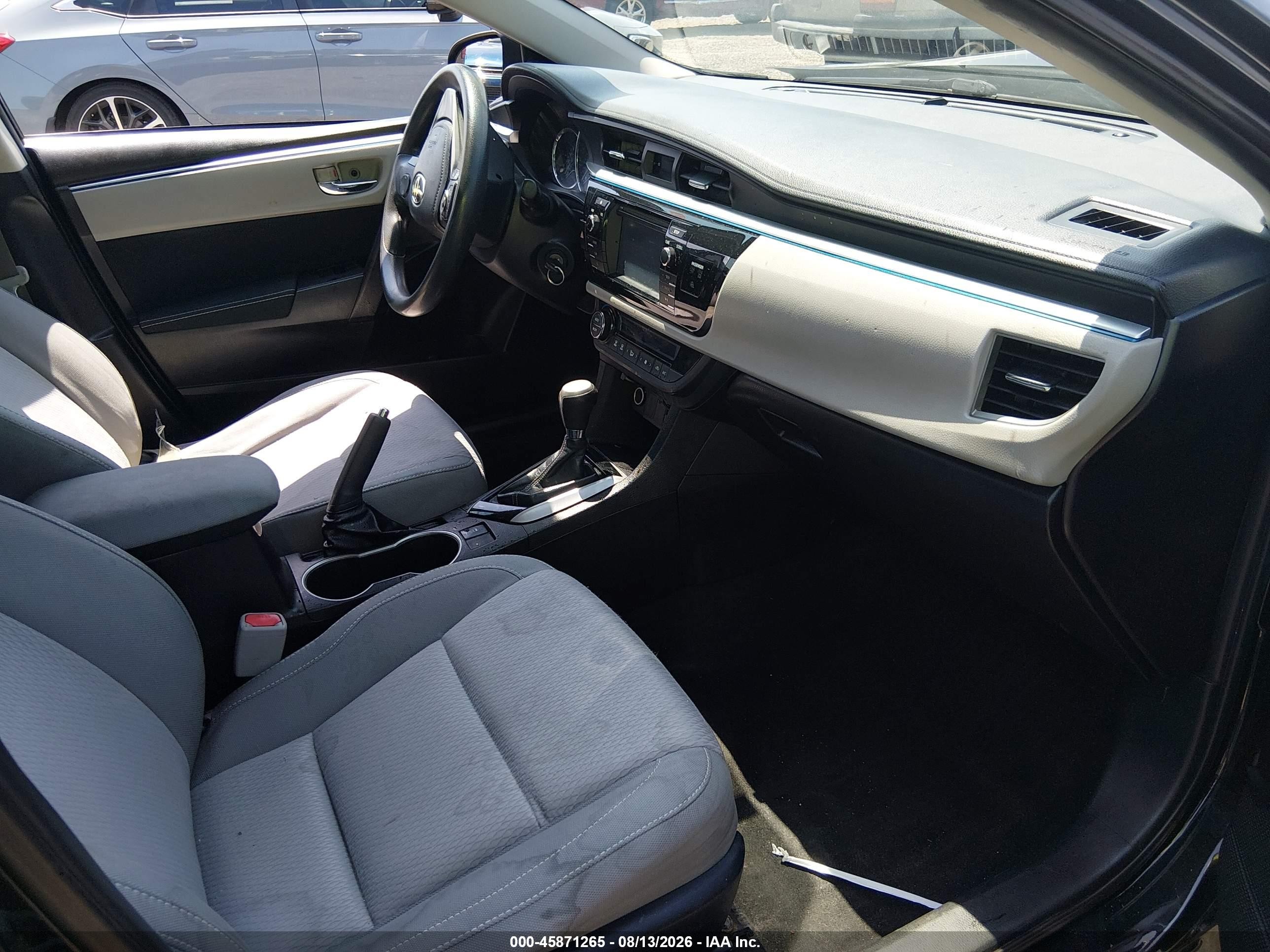 2015 Toyota Corolla Le Black vin: 5YFBURHE5FP222310