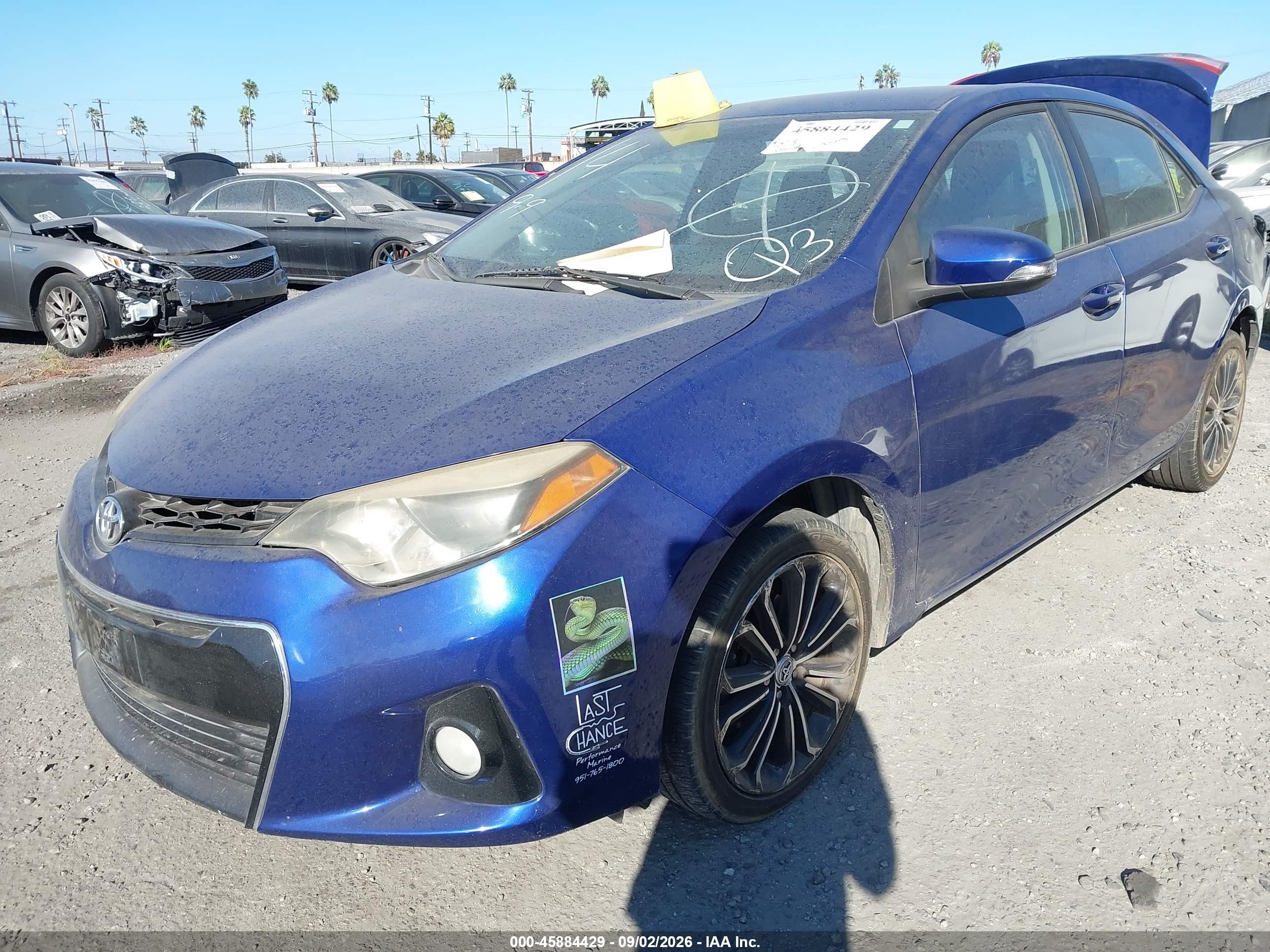 2015 Toyota Corolla S Plus Blue vin: 5YFBURHE5FP243979