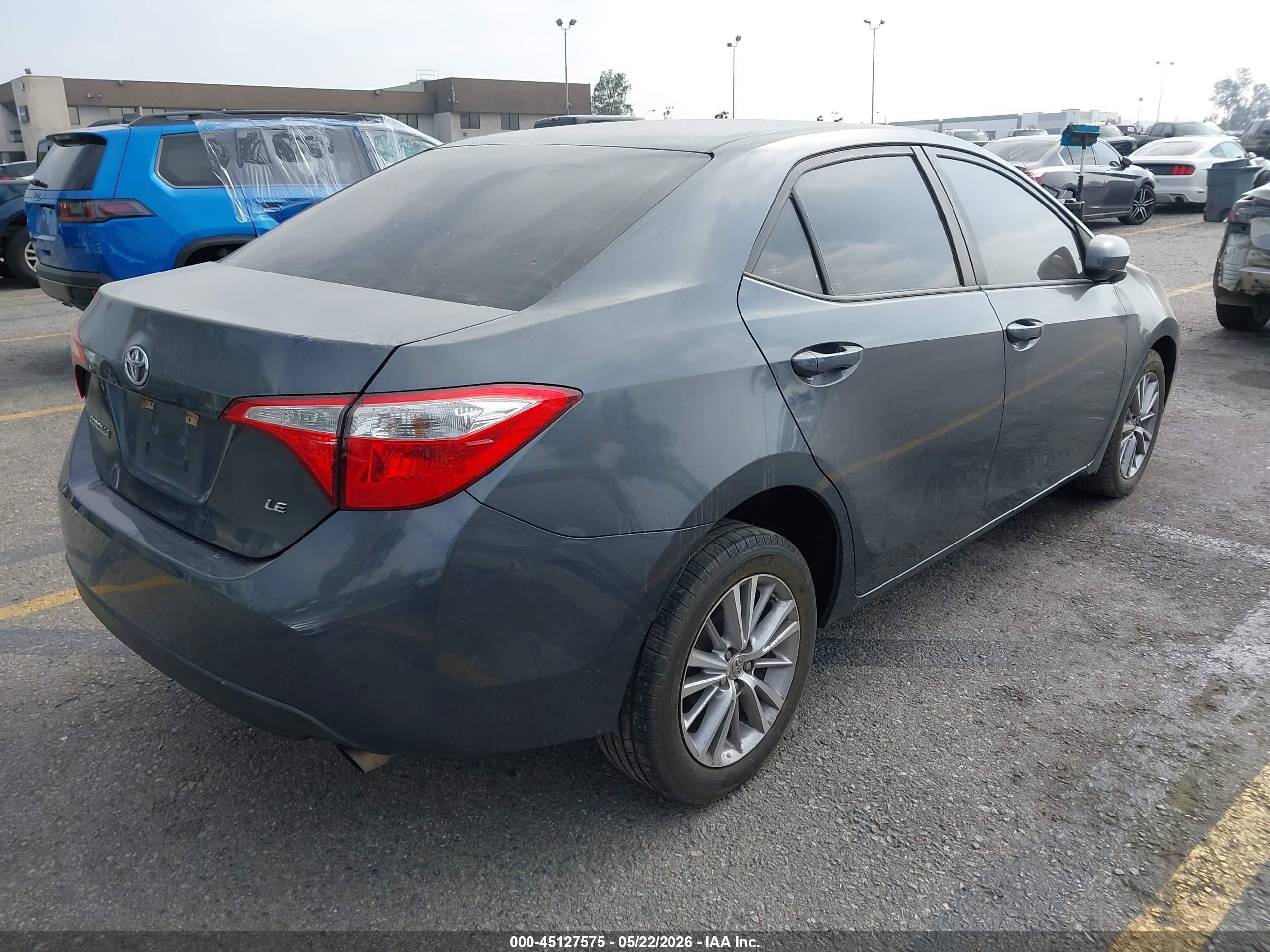 2015 Toyota Corolla Le Plus Gray vin: 5YFBURHE5FP264766
