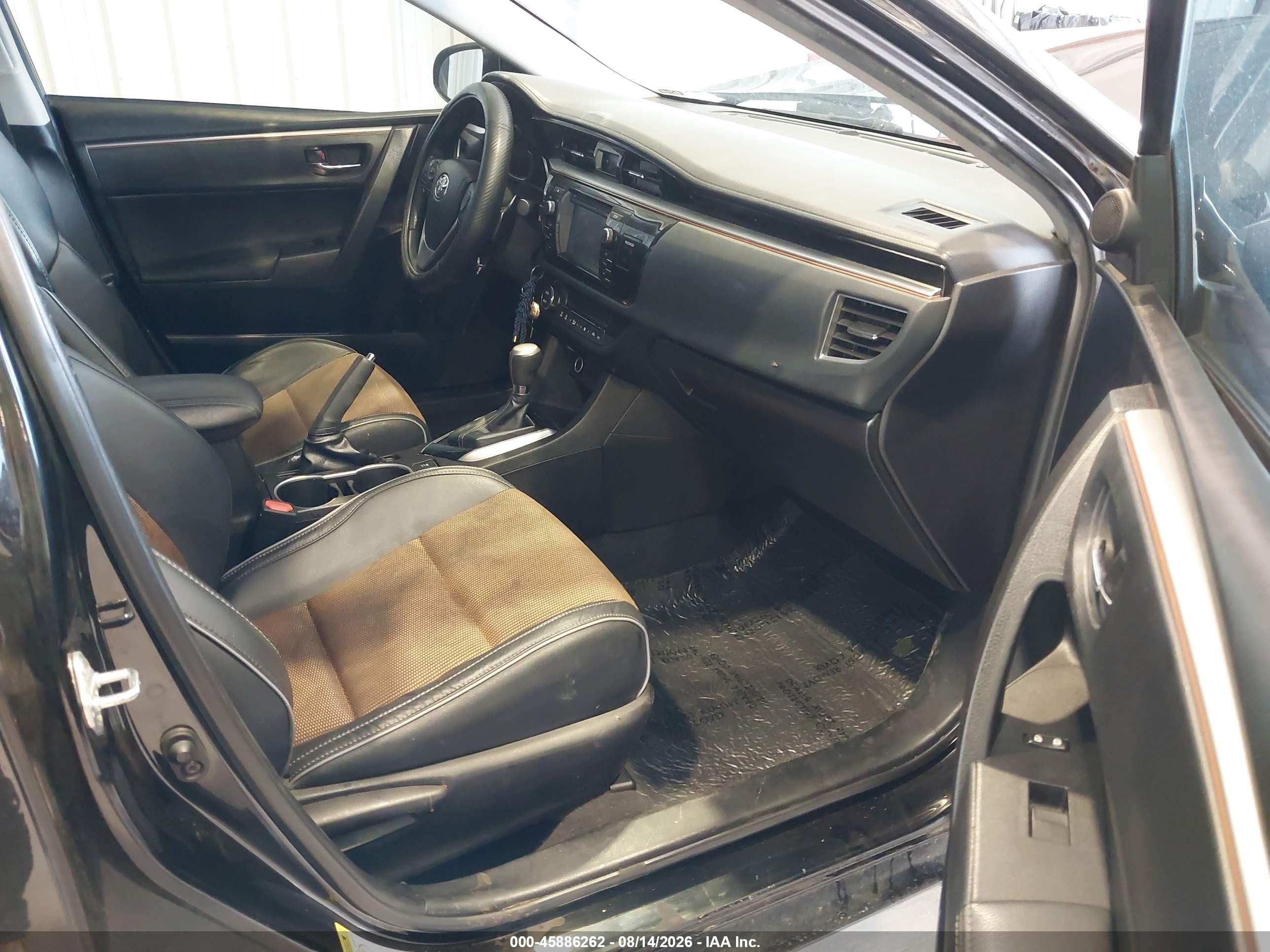 2015 Toyota Corolla S Plus Black vin: 5YFBURHE5FP299310