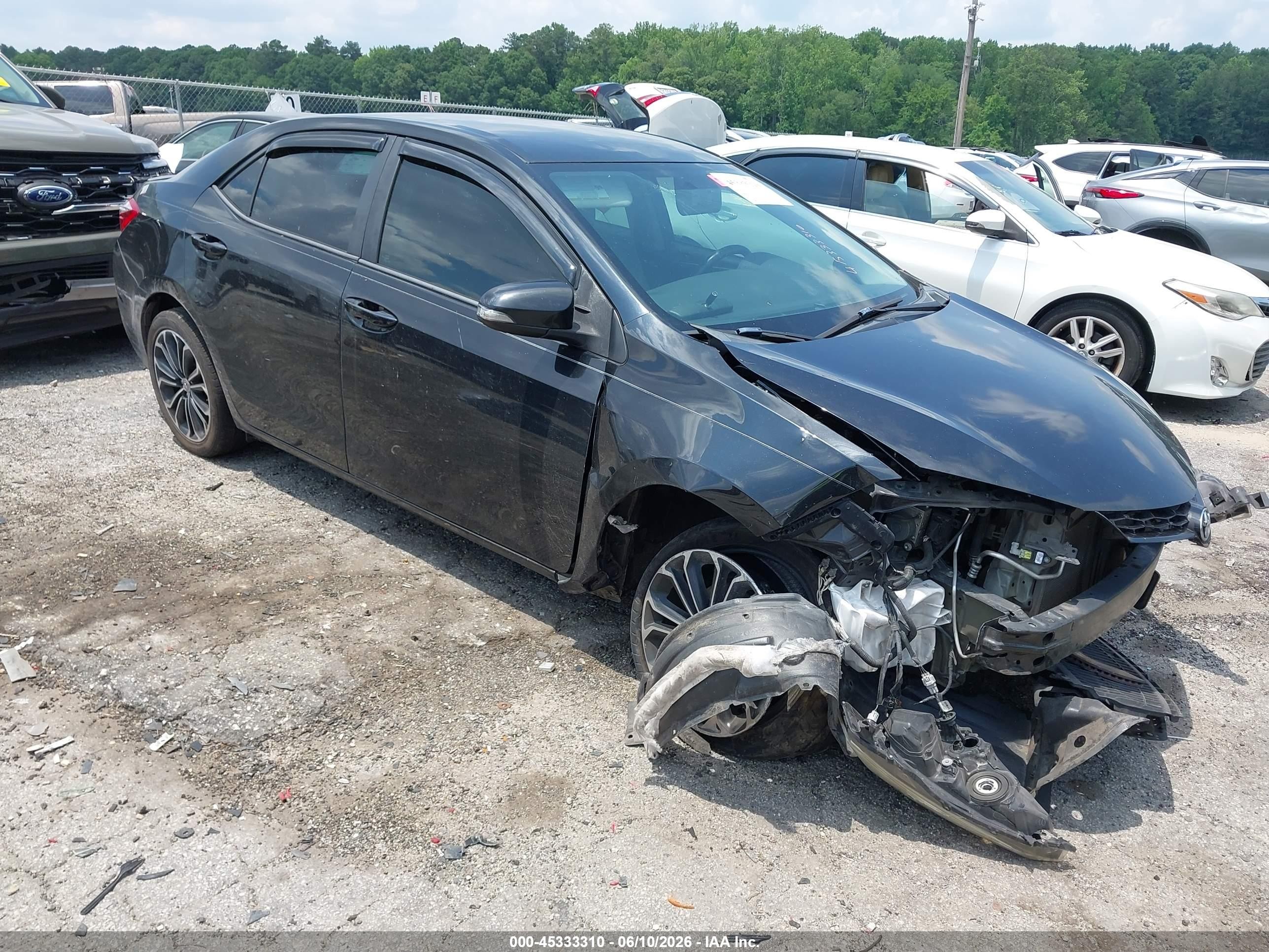 2015 Toyota Corolla S Plus Black vin: 5YFBURHE5FP340647
