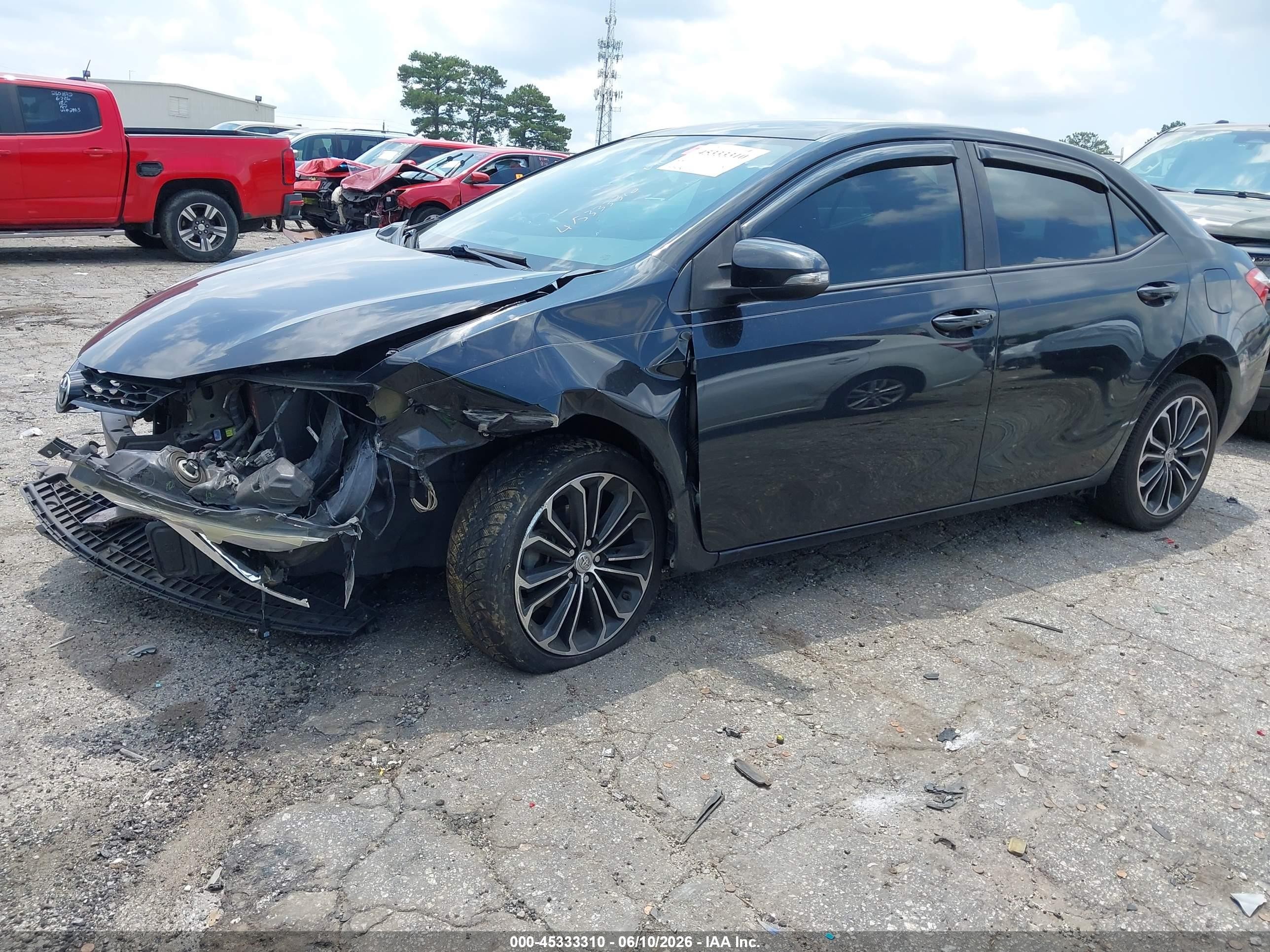 2015 Toyota Corolla S Plus Black vin: 5YFBURHE5FP340647