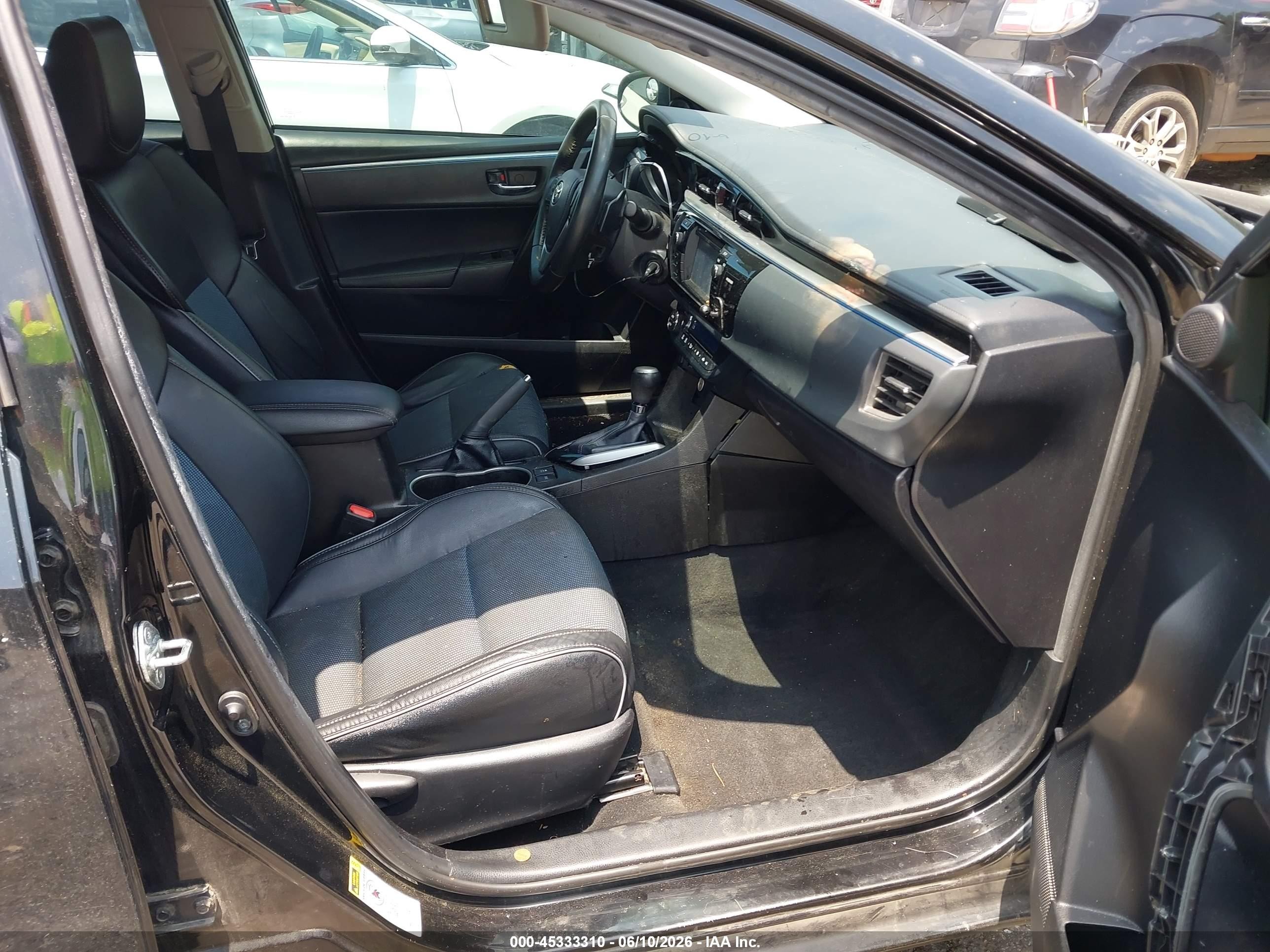 2015 Toyota Corolla S Plus Black vin: 5YFBURHE5FP340647