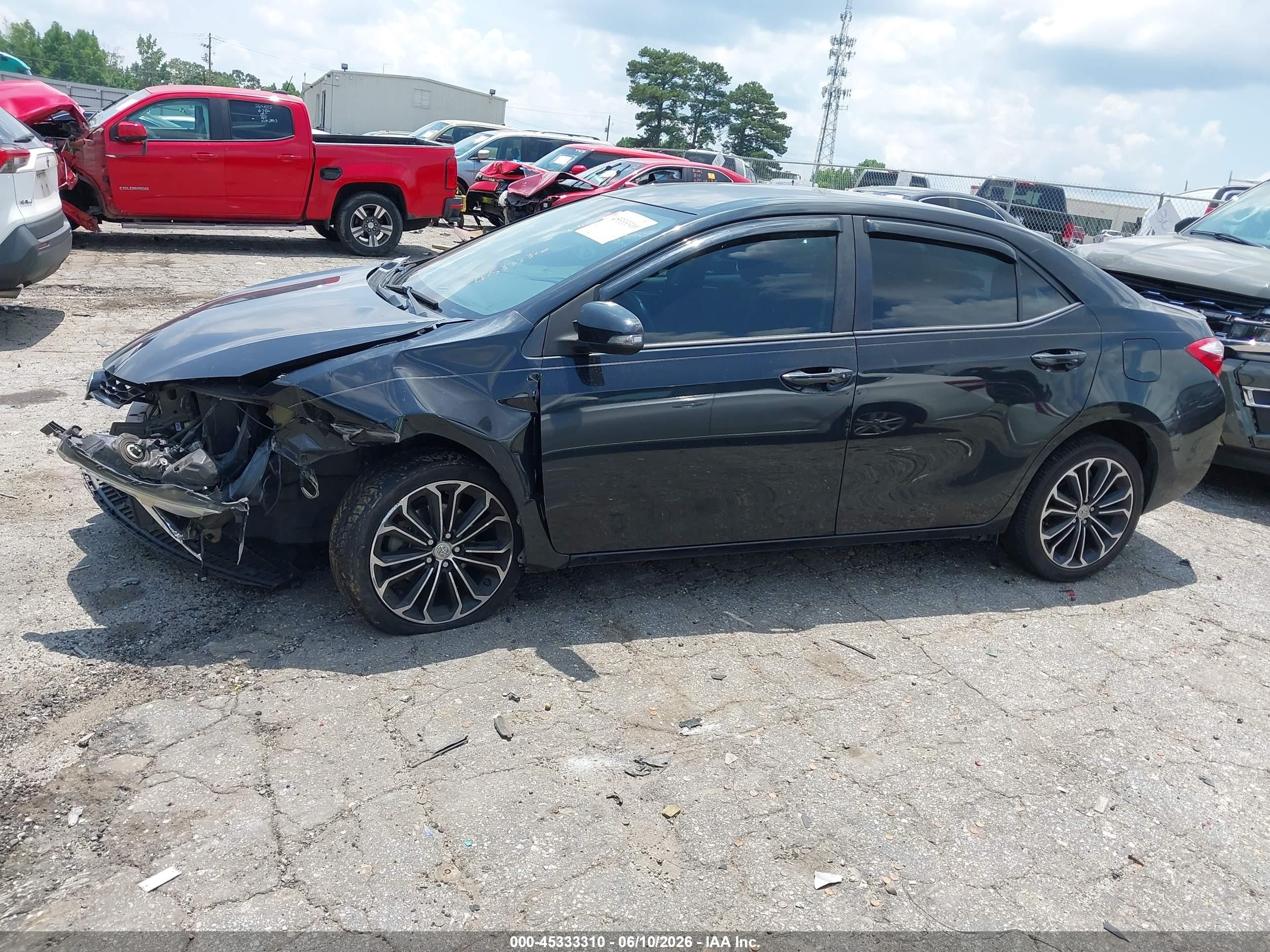 2015 Toyota Corolla S Plus Black vin: 5YFBURHE5FP340647