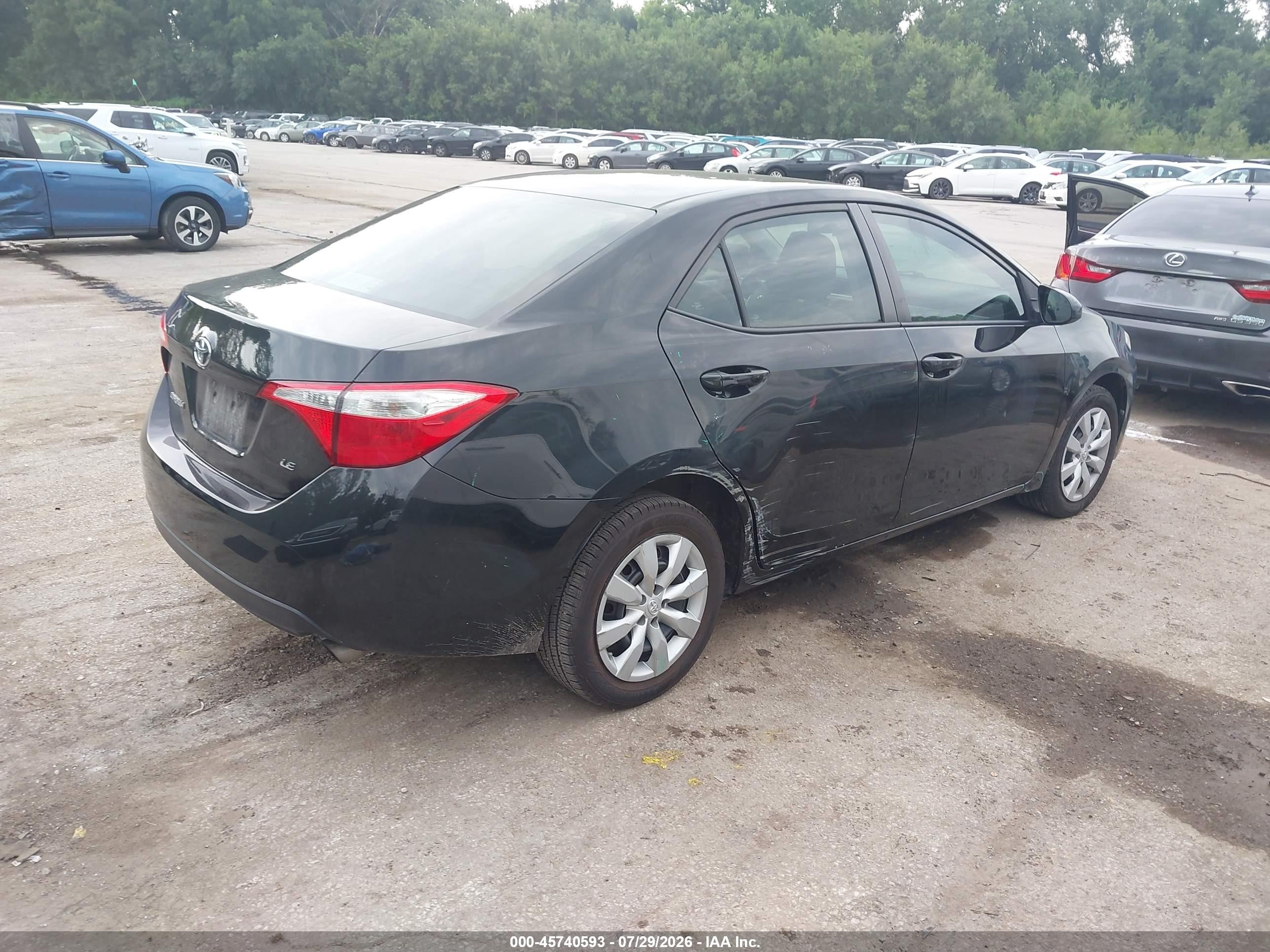 2016 Toyota Corolla Le Black vin: 5YFBURHE5GP447831