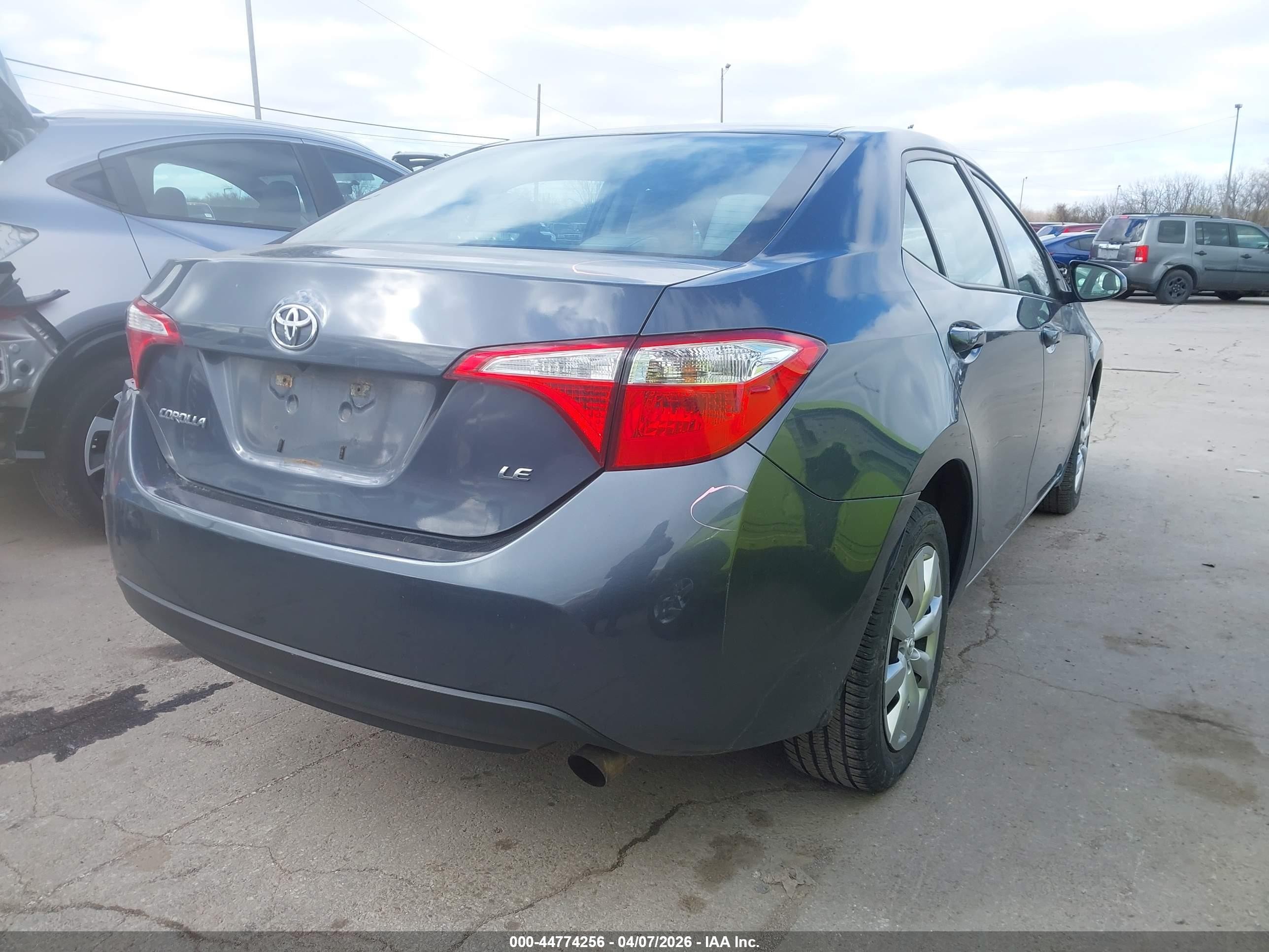2016 Toyota Corolla Le Gray vin: 5YFBURHE5GP505016