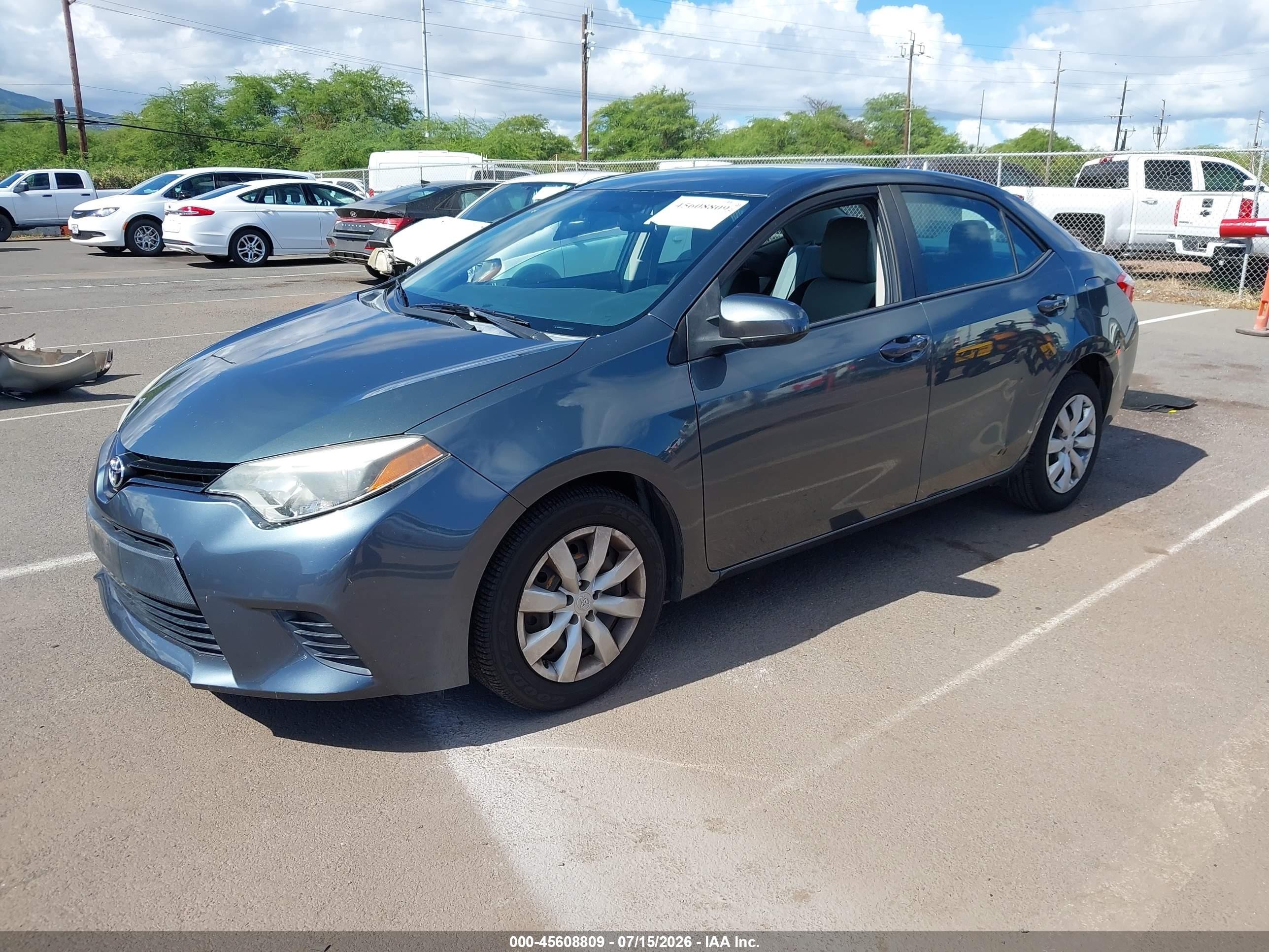 2014 Toyota Corolla Le/le Plus/le Premium Blue vin: 5YFBURHE6EP009221
