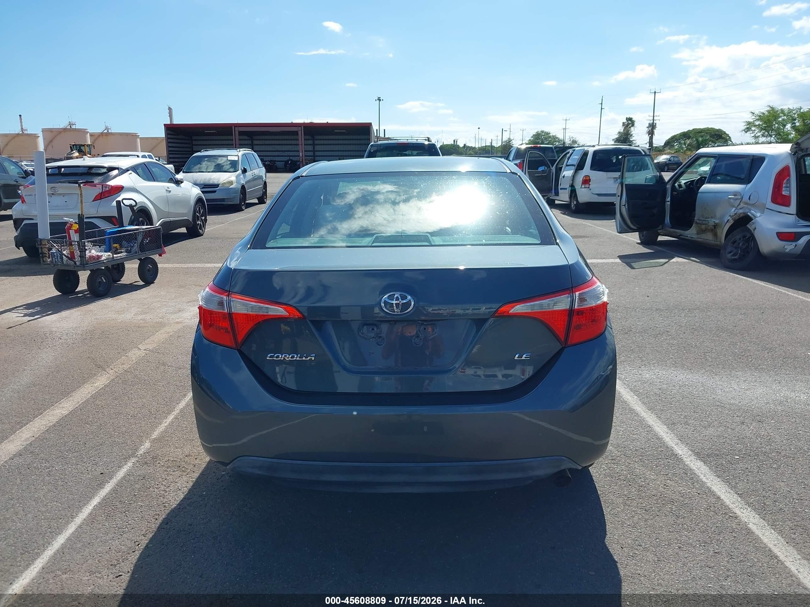 2014 Toyota Corolla Le/le Plus/le Premium Blue vin: 5YFBURHE6EP009221