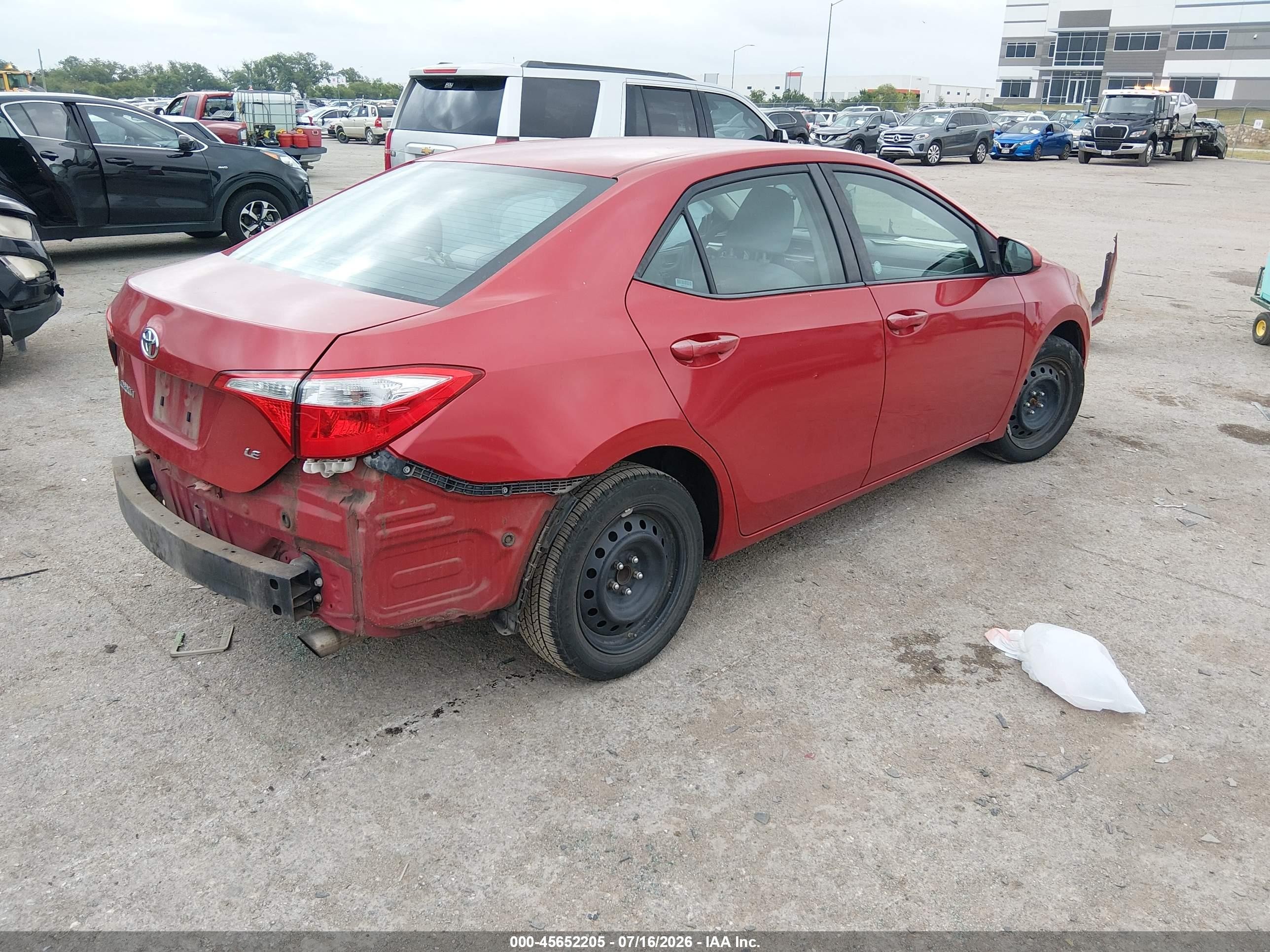 2014 Toyota Corolla Le Красный vin: 5YFBURHE6EP069919