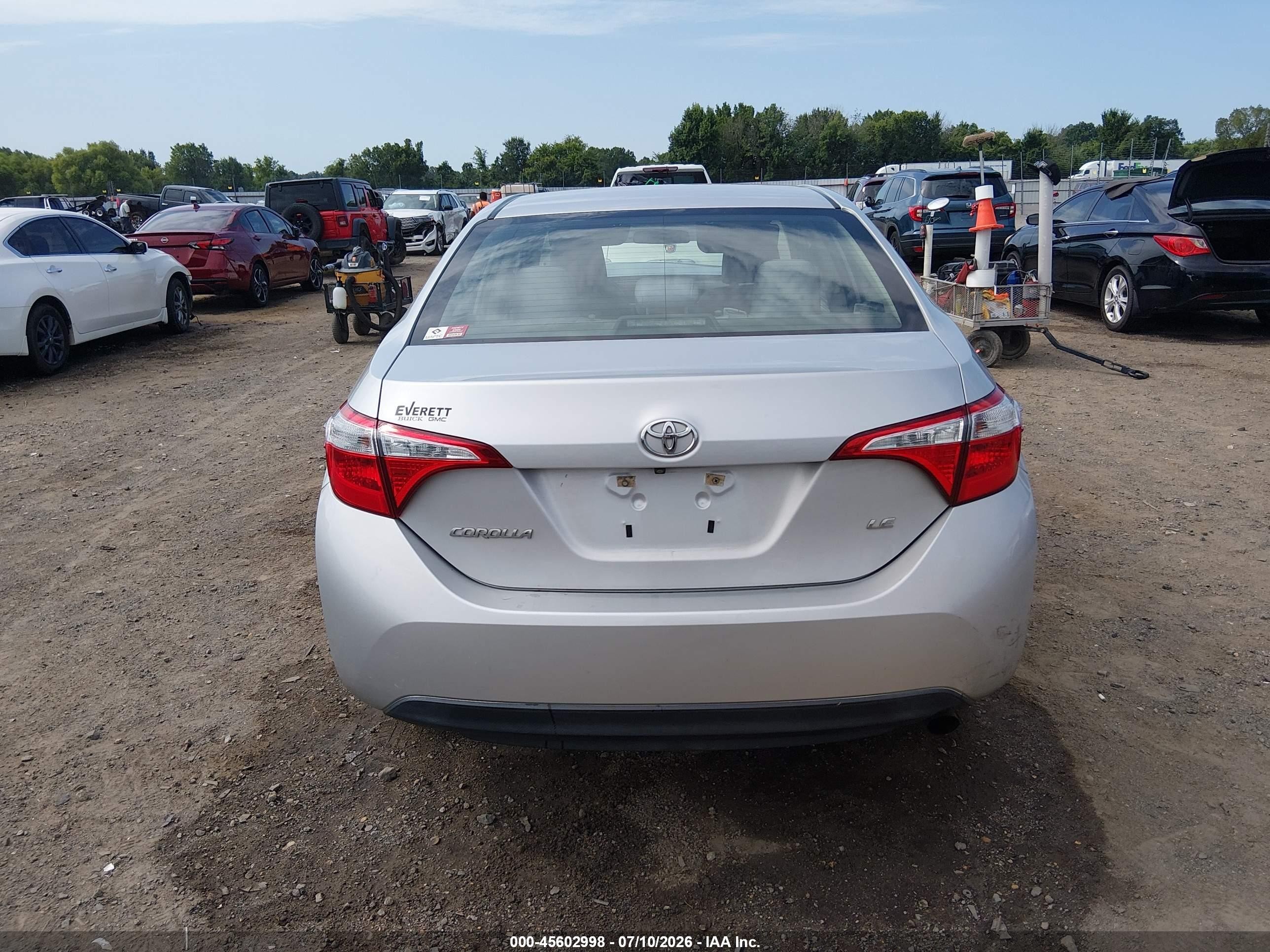 2014 Toyota Corolla Le Silver vin: 5YFBURHE6EP077261