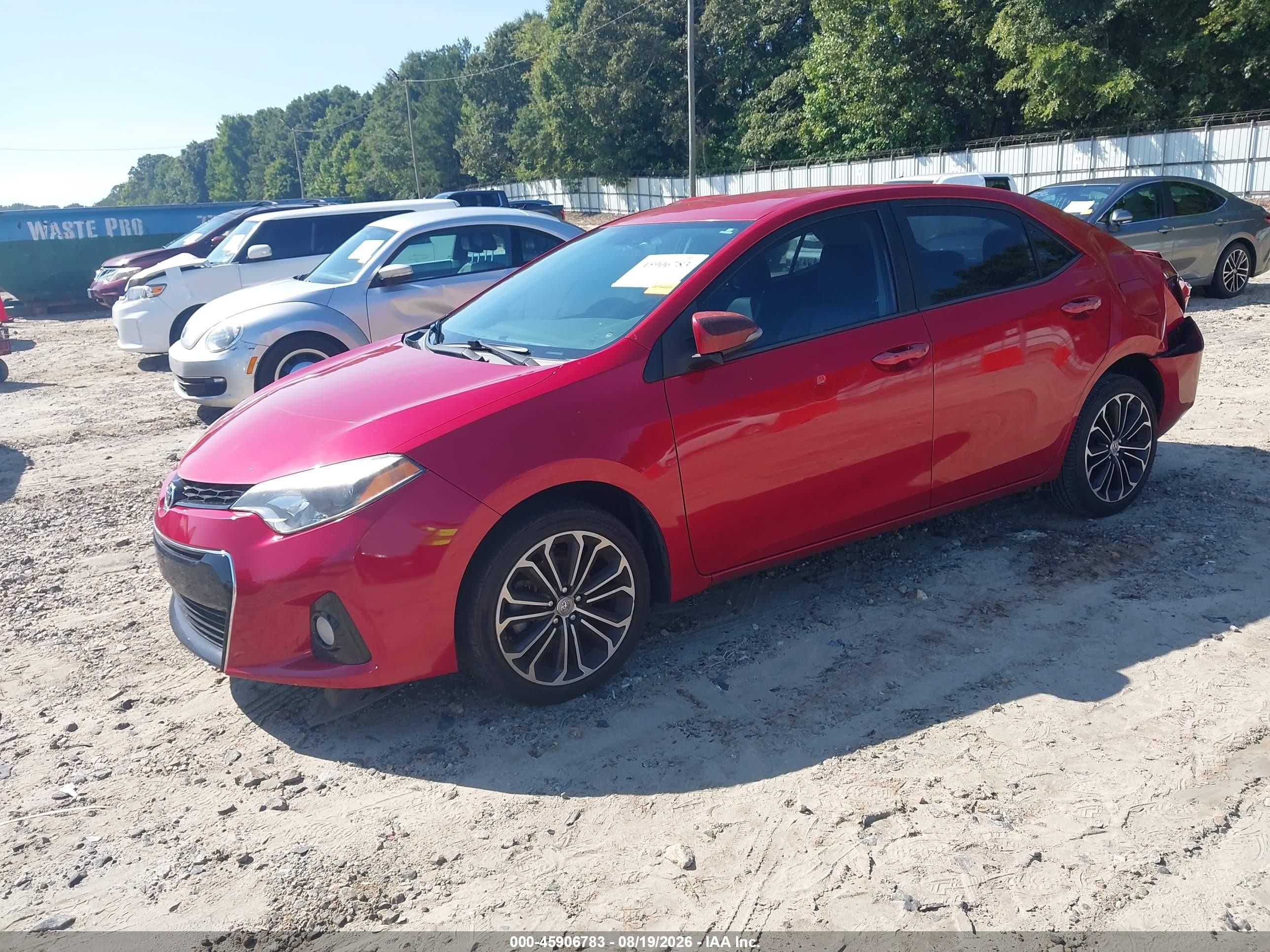 2014 Toyota Corolla S Plus Red vin: 5YFBURHE6EP120853