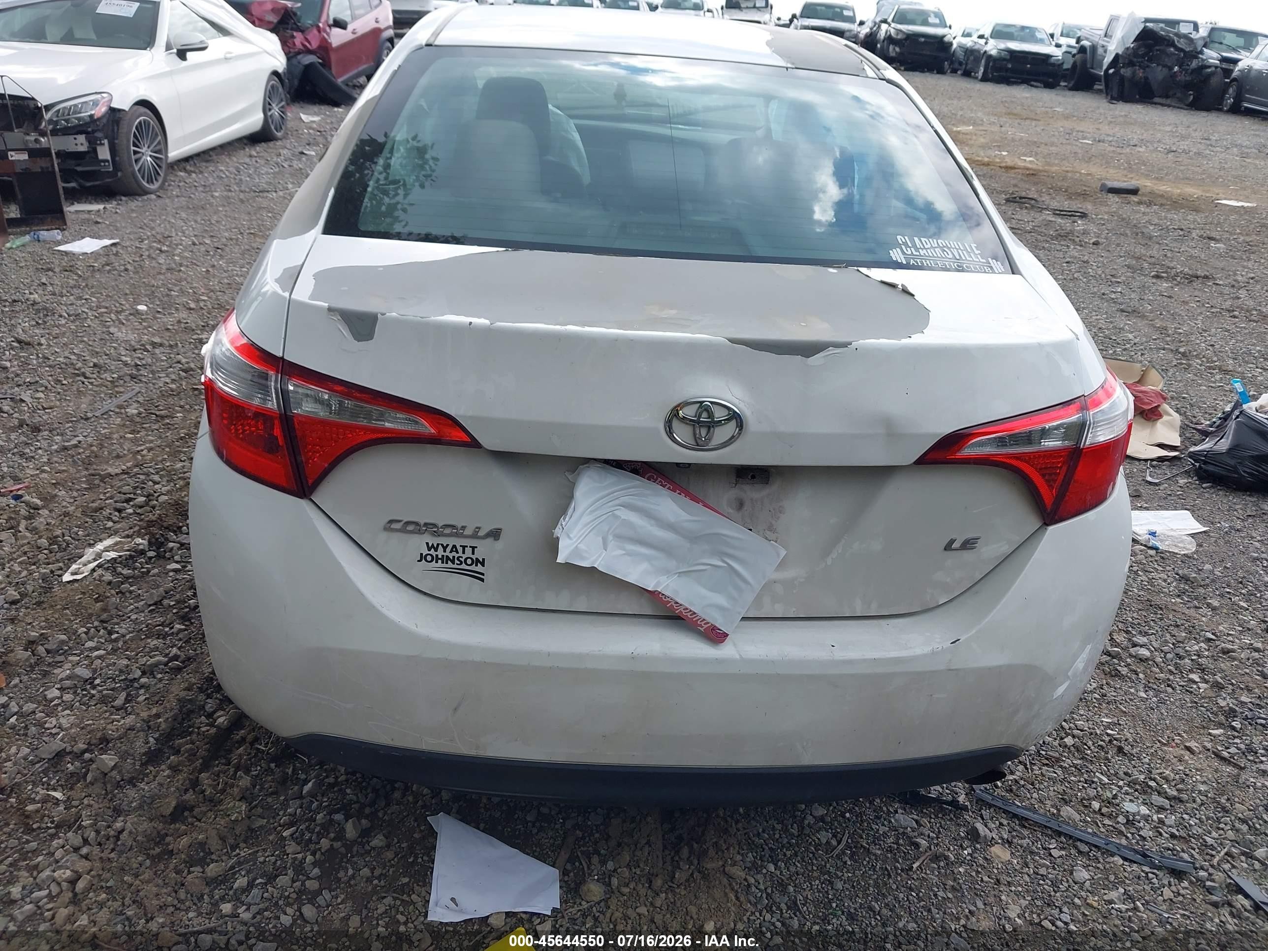 2014 Toyota Corolla Le White vin: 5YFBURHE6EP132517