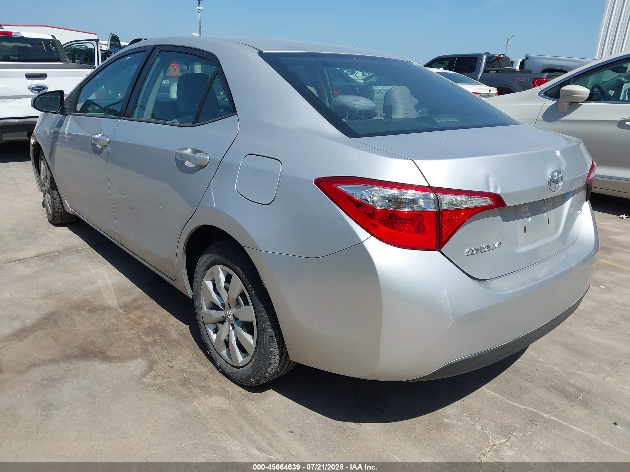 2014 Toyota Corolla Le Серебряный vin: 5YFBURHE6EP146921