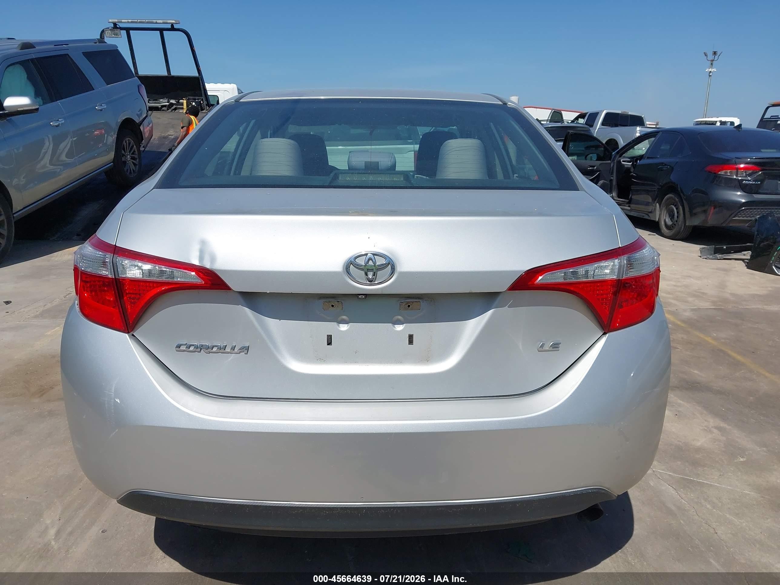 2014 Toyota Corolla Le Серебряный vin: 5YFBURHE6EP146921