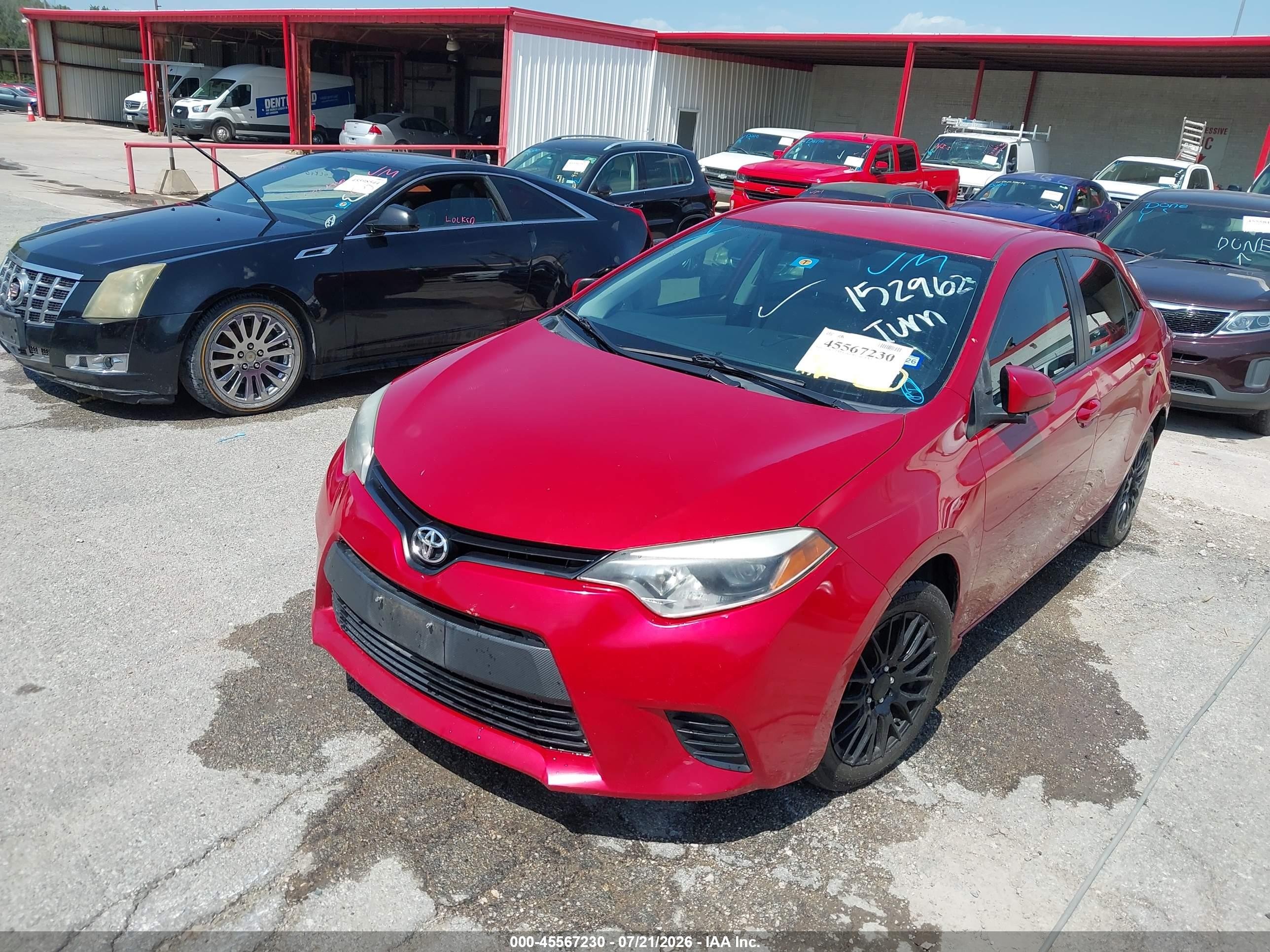2014 Toyota Corolla Le Red vin: 5YFBURHE6EP152962