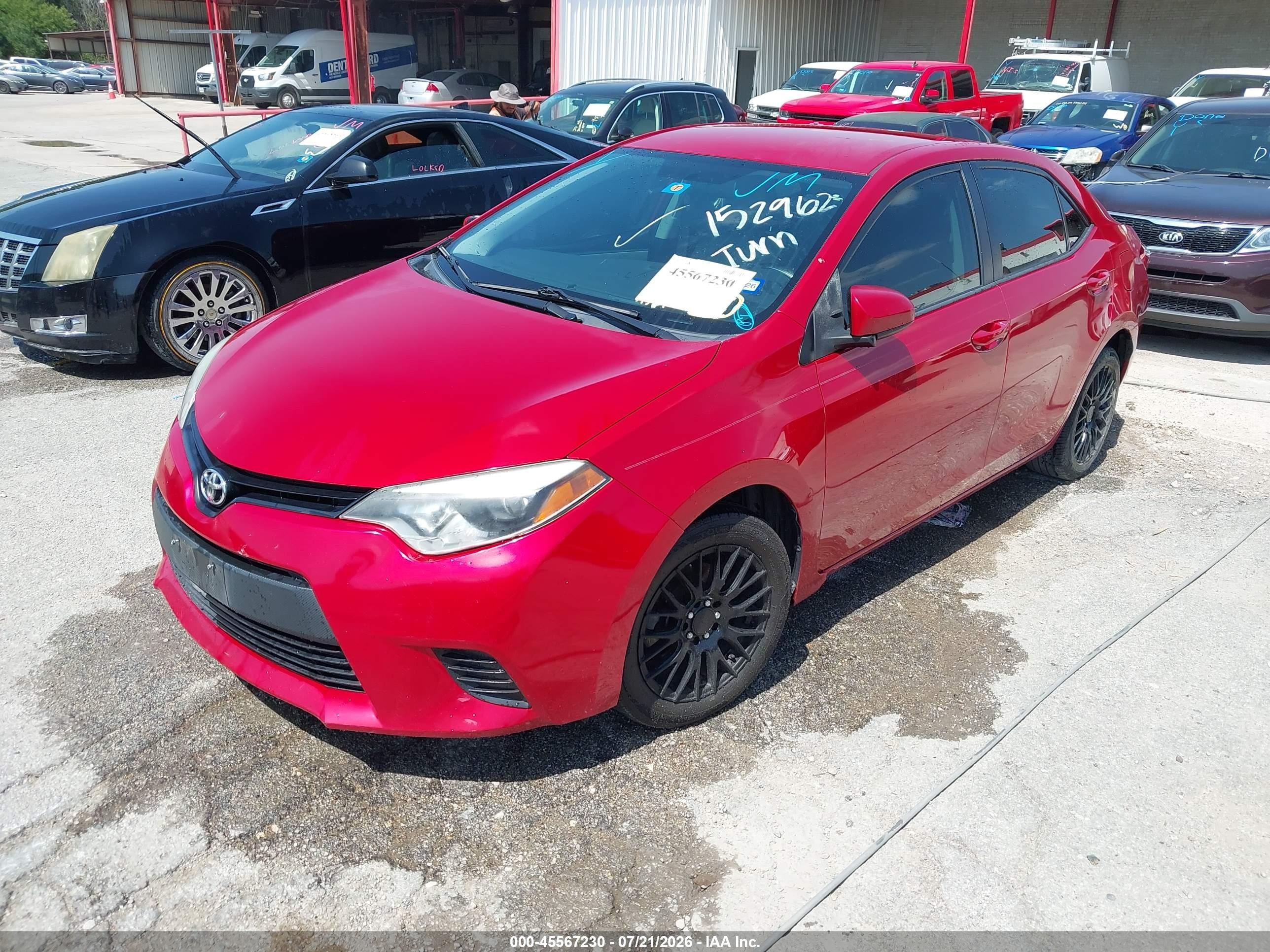 2014 Toyota Corolla Le Red vin: 5YFBURHE6EP152962