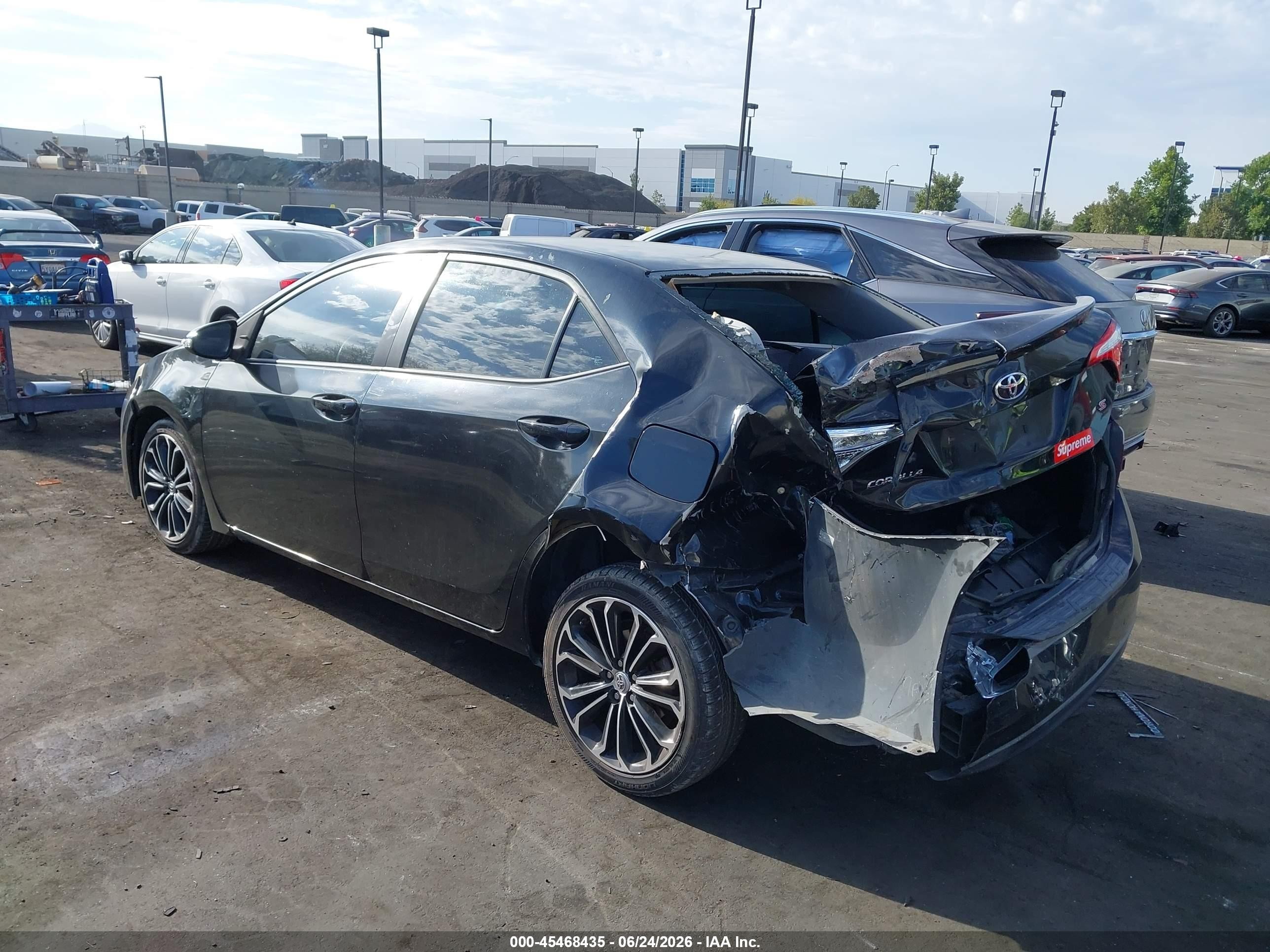 2014 Toyota Corolla S Plus Black vin: 5YFBURHE6EP176601
