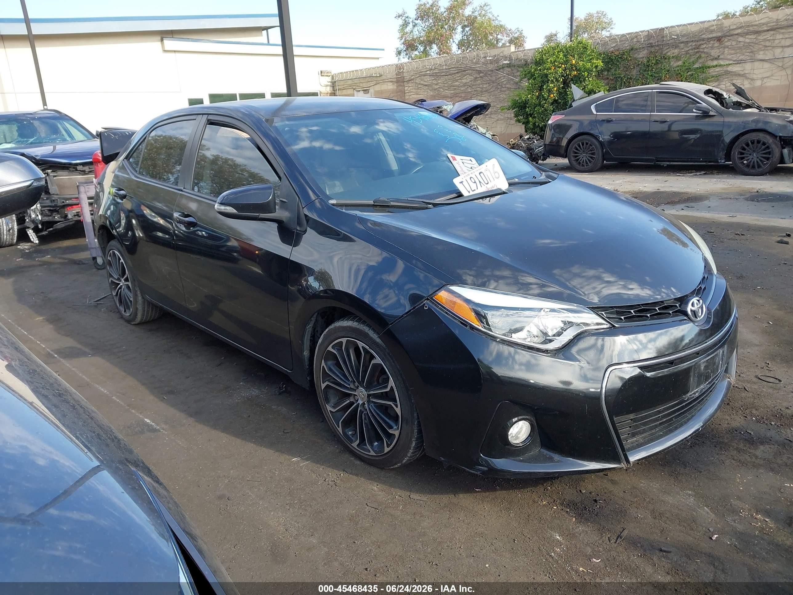 2014 Toyota Corolla S Plus Black vin: 5YFBURHE6EP176601