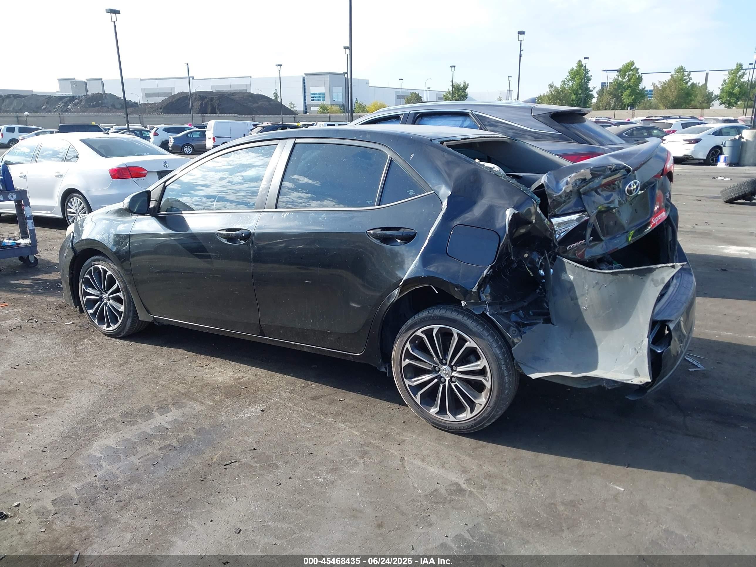 2014 Toyota Corolla S Plus Black vin: 5YFBURHE6EP176601