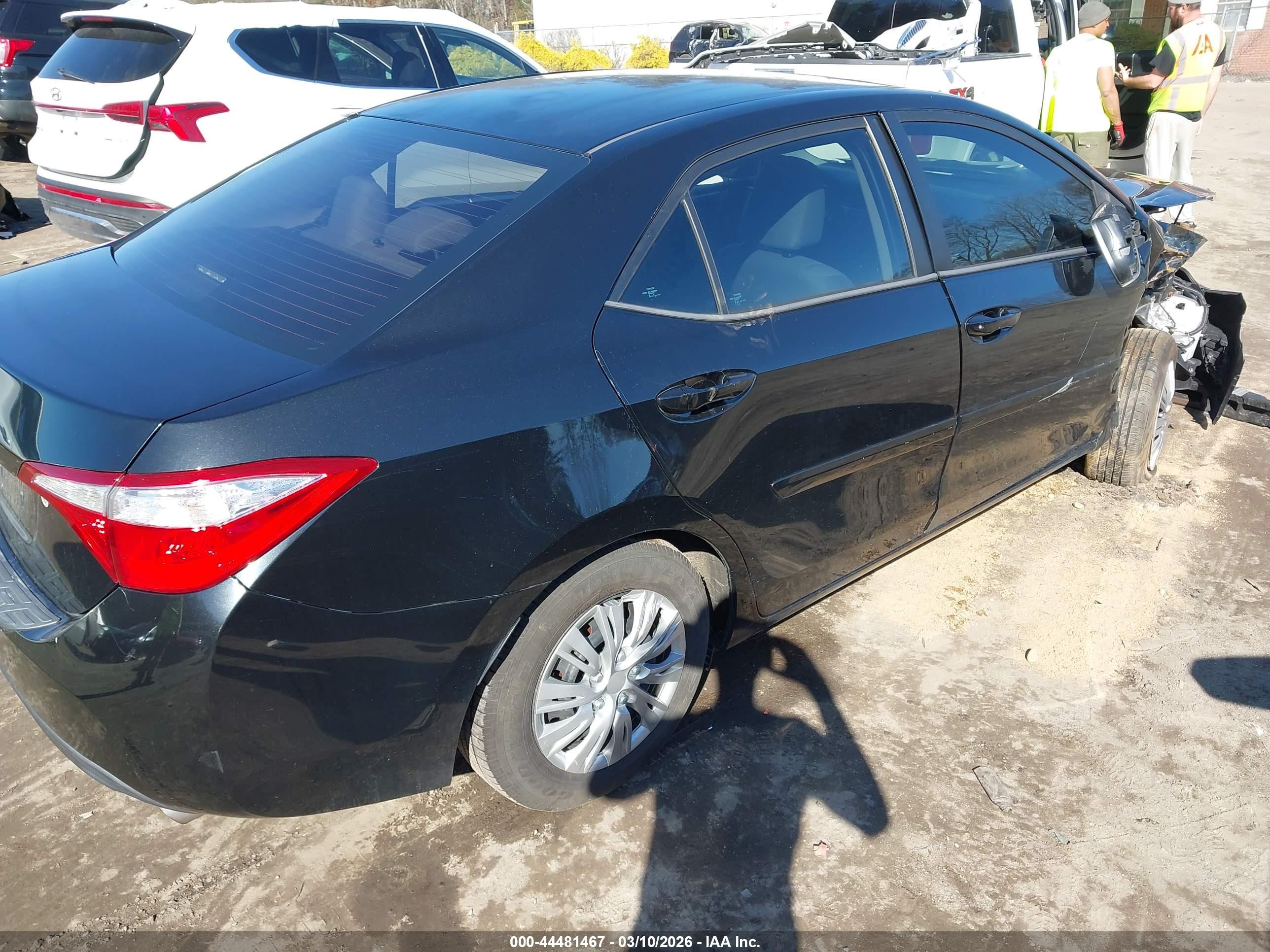 2015 Toyota Corolla L Черный vin: 5YFBURHE6FP198048