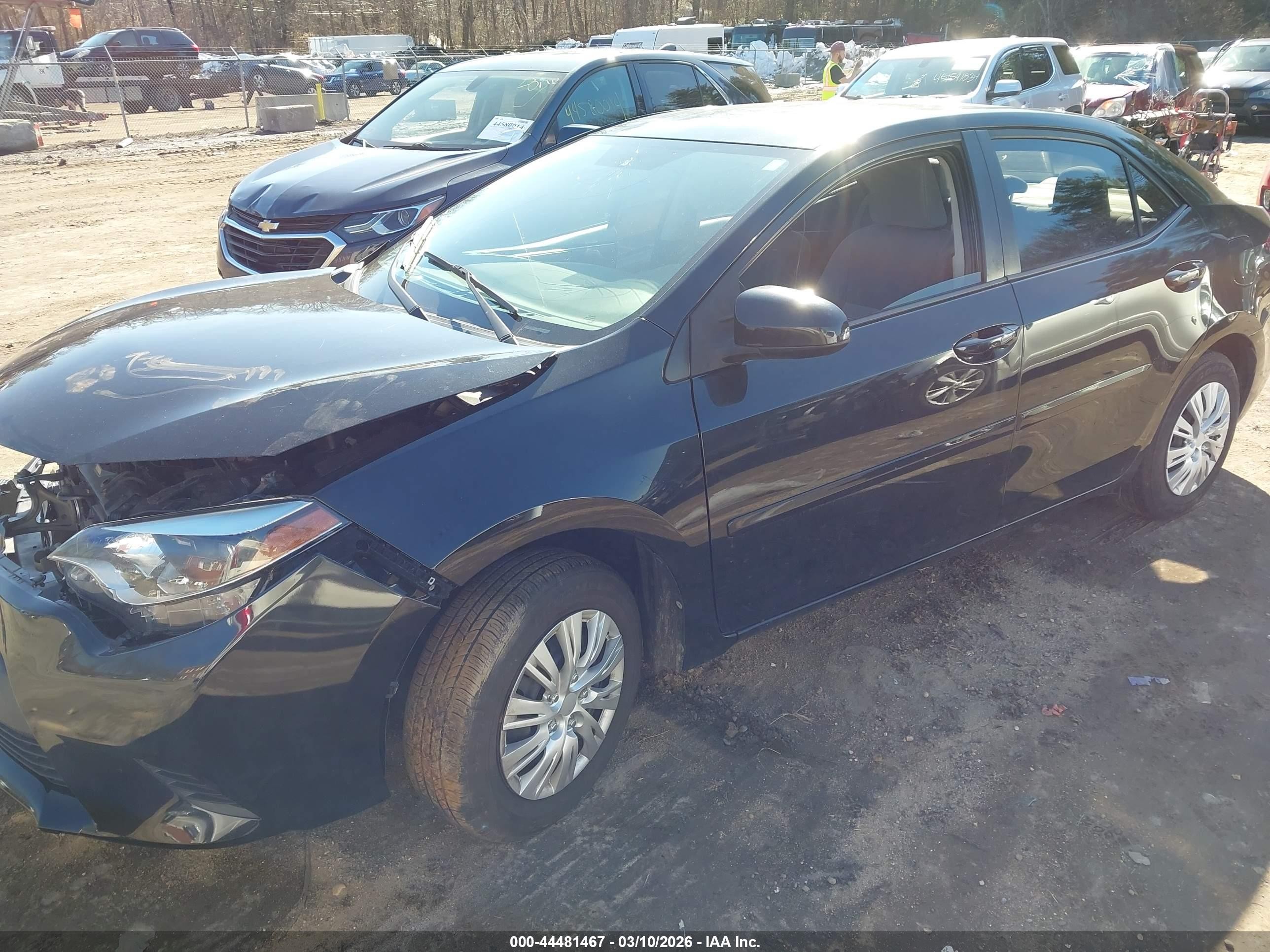 2015 Toyota Corolla L Черный vin: 5YFBURHE6FP198048