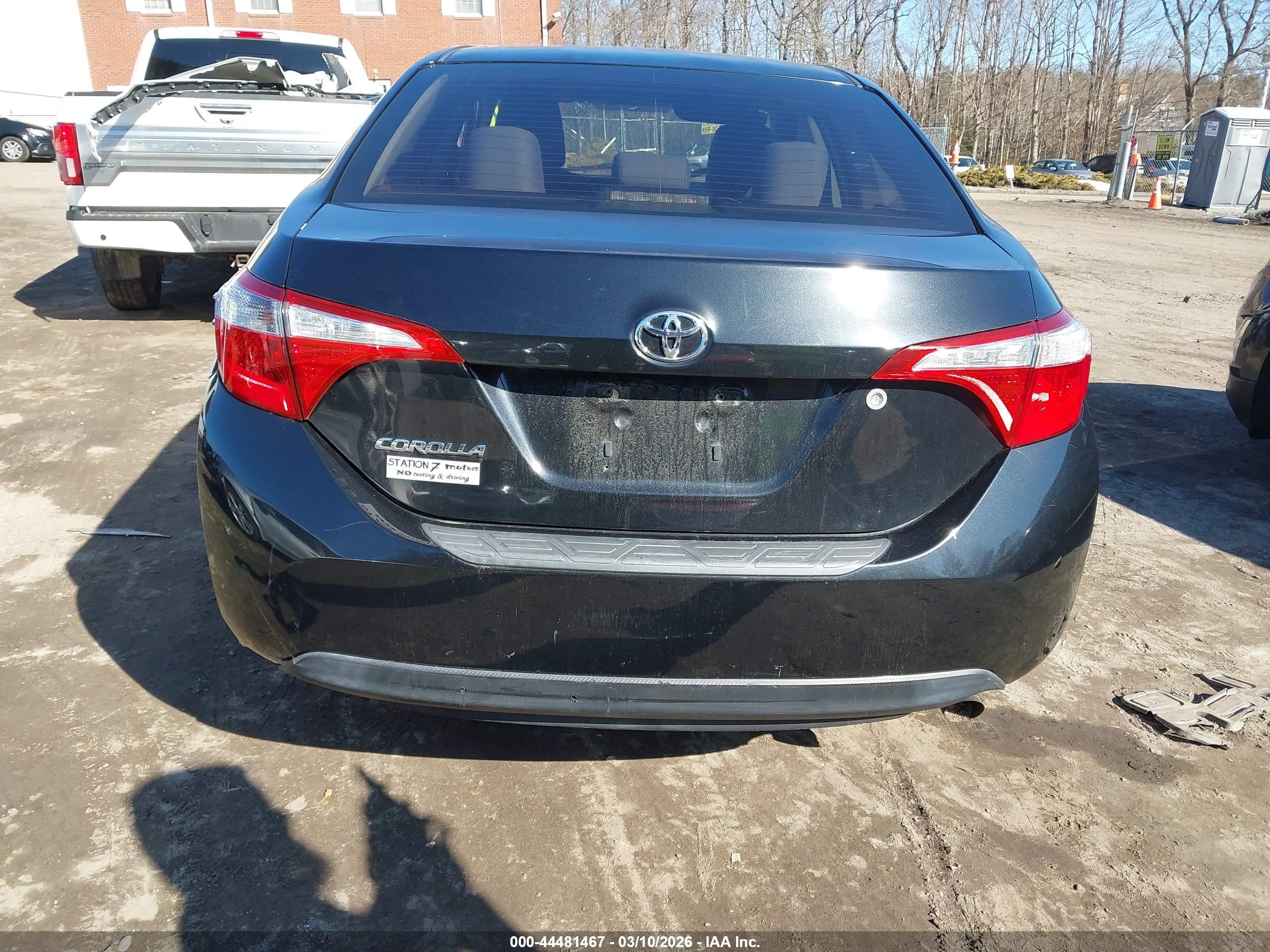 2015 Toyota Corolla L Черный vin: 5YFBURHE6FP198048