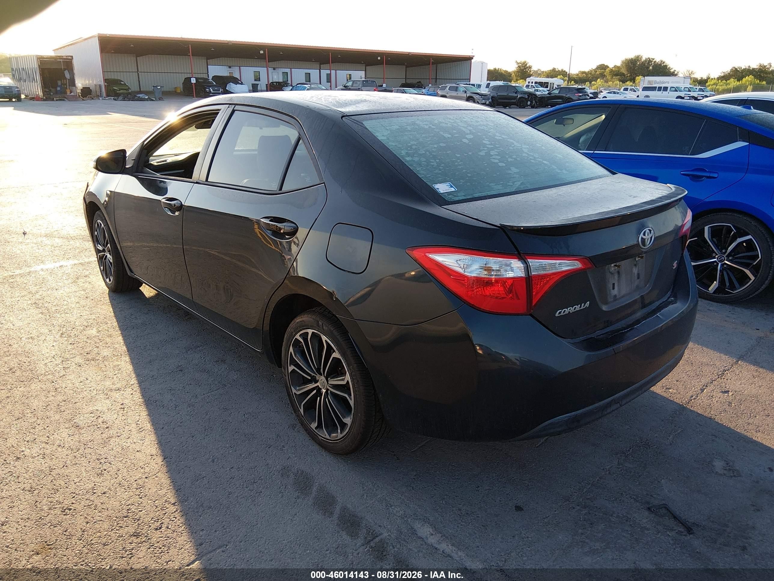 2015 Toyota Corolla S Plus Black vin: 5YFBURHE6FP250536