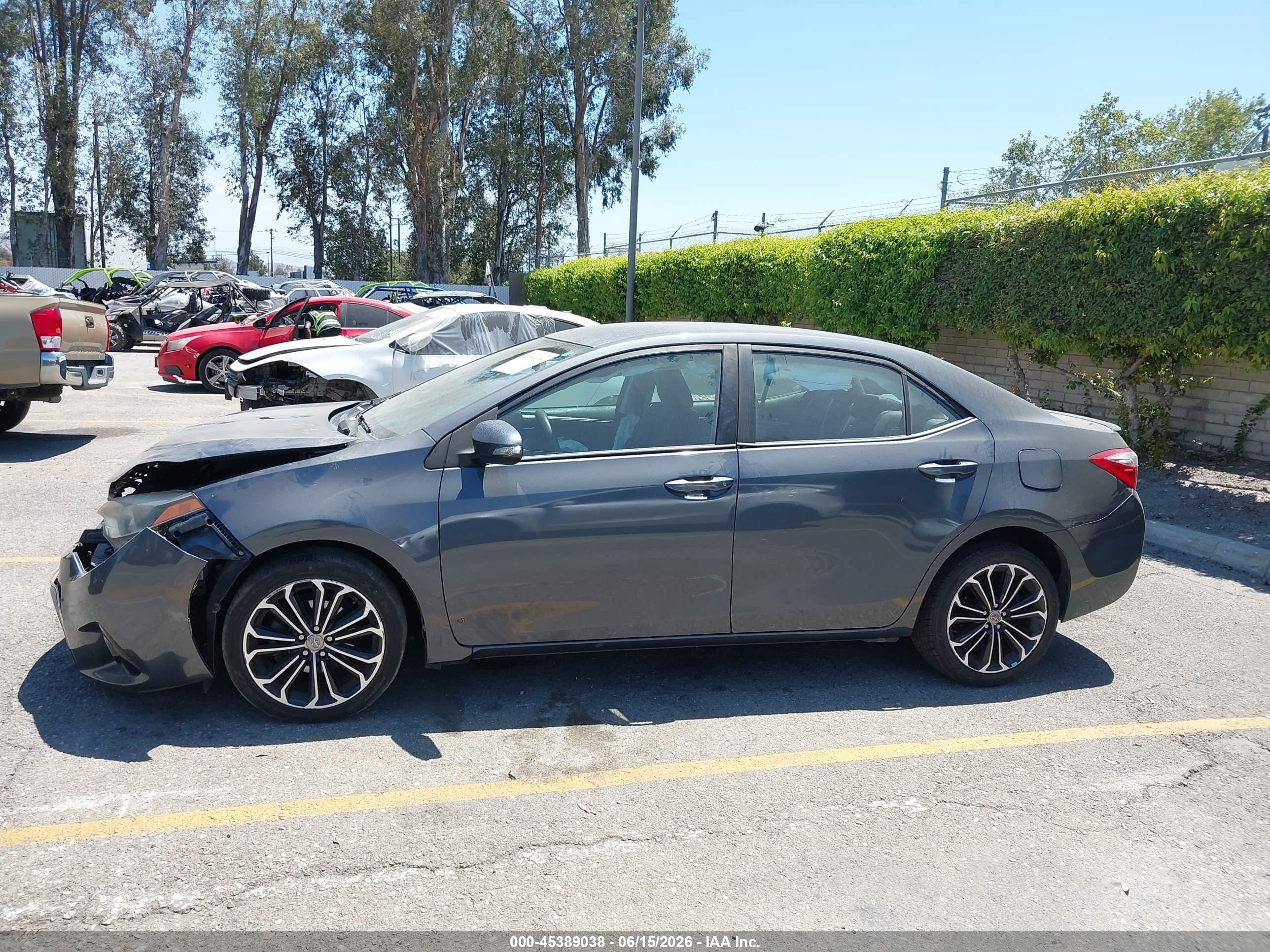 2015 Toyota Corolla S Plus Серый vin: 5YFBURHE6FP265523