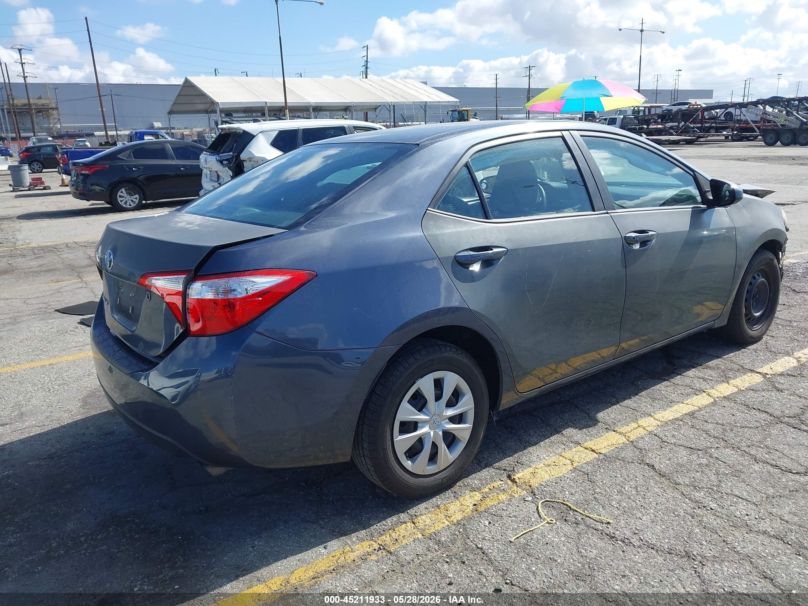 2015 Toyota Corolla L Gray vin: 5YFBURHE6FP295136