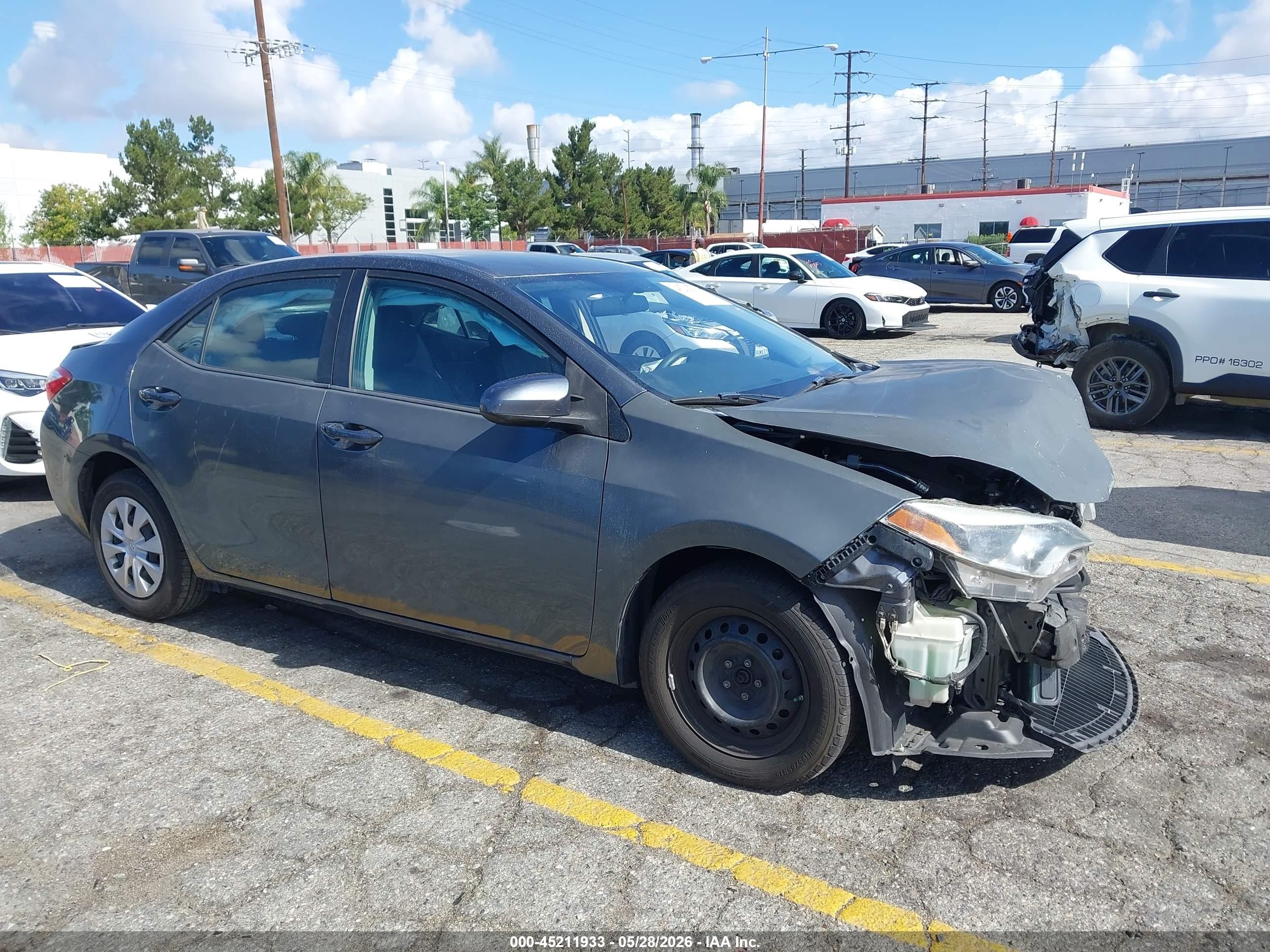 2015 Toyota Corolla L Gray vin: 5YFBURHE6FP295136