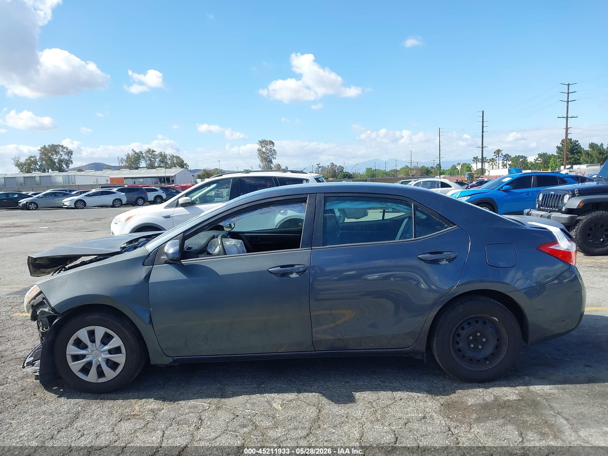 2015 Toyota Corolla L Gray vin: 5YFBURHE6FP295136