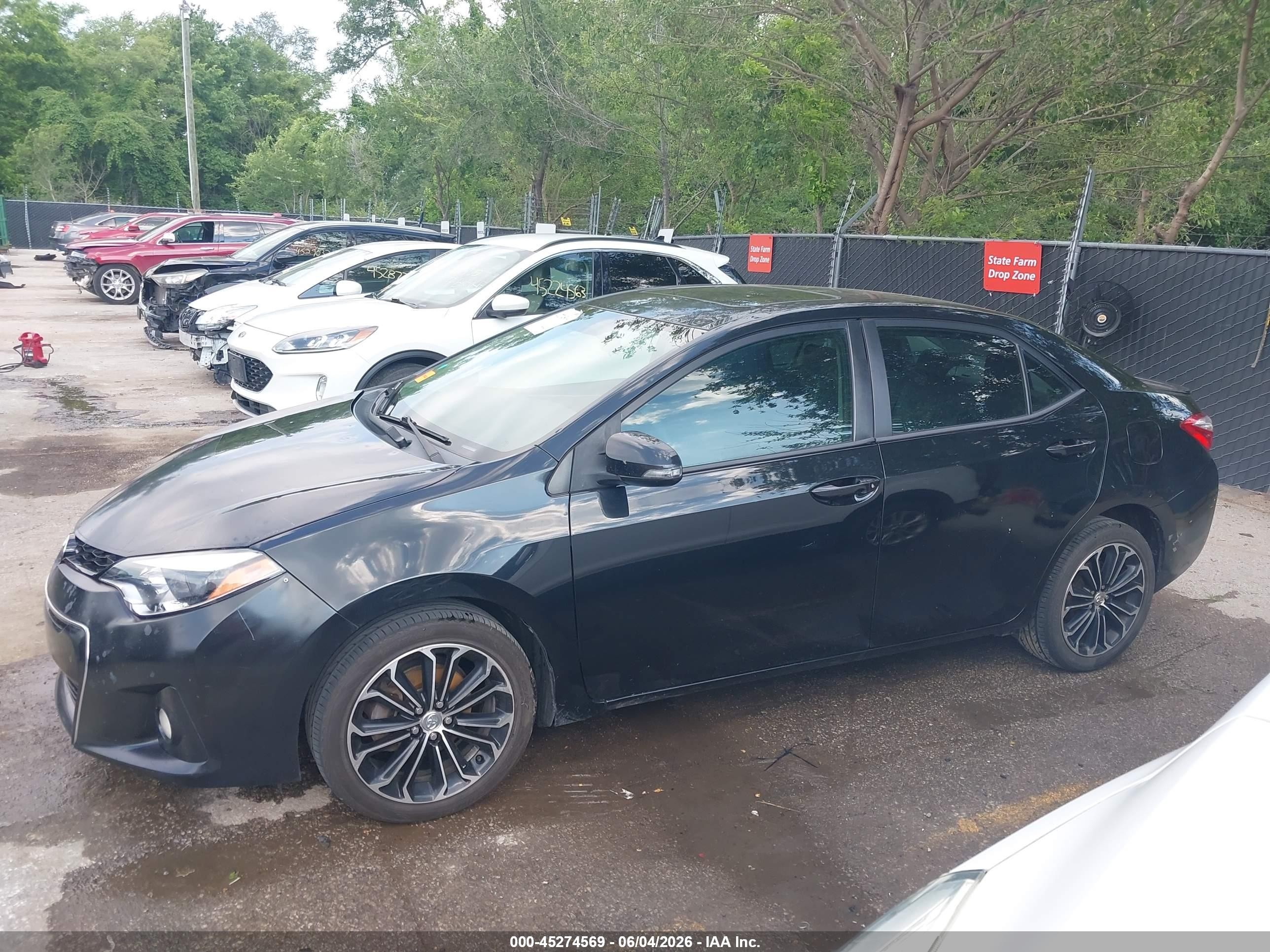 2014 Toyota Corolla S Plus Black vin: 5YFBURHE7EP031423