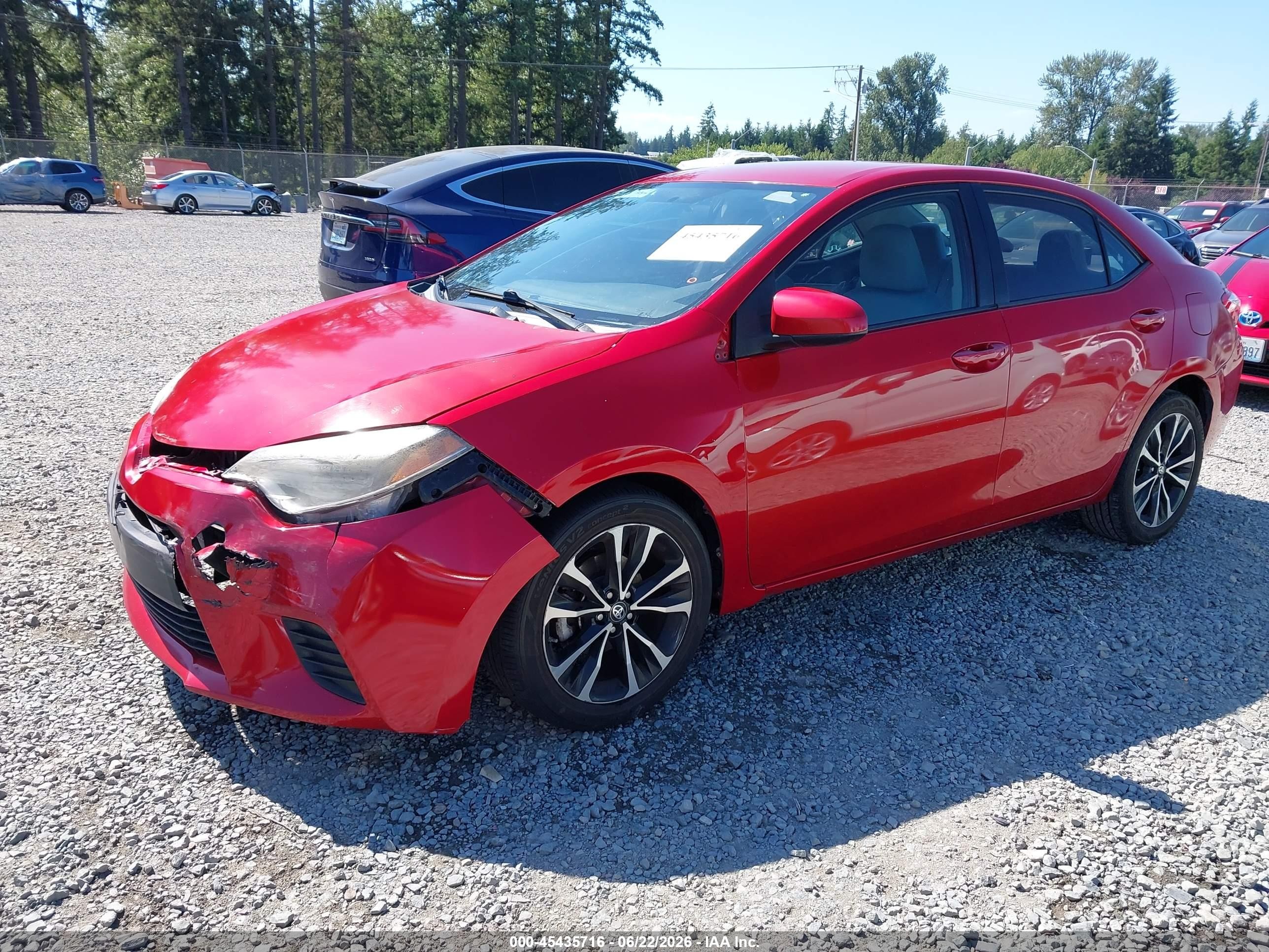 2014 Toyota Corolla Le Red vin: 5YFBURHE7EP049758