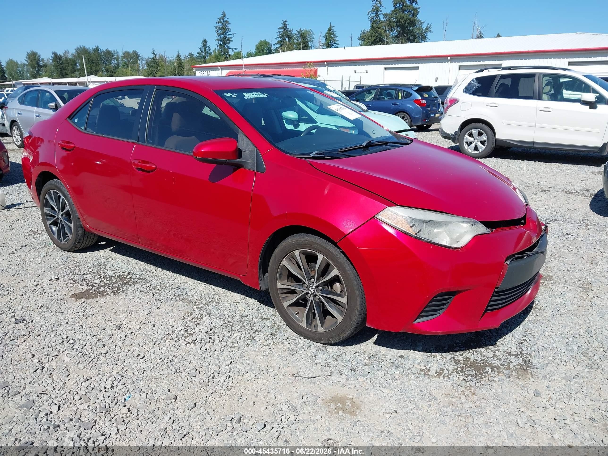2014 Toyota Corolla Le Red vin: 5YFBURHE7EP049758