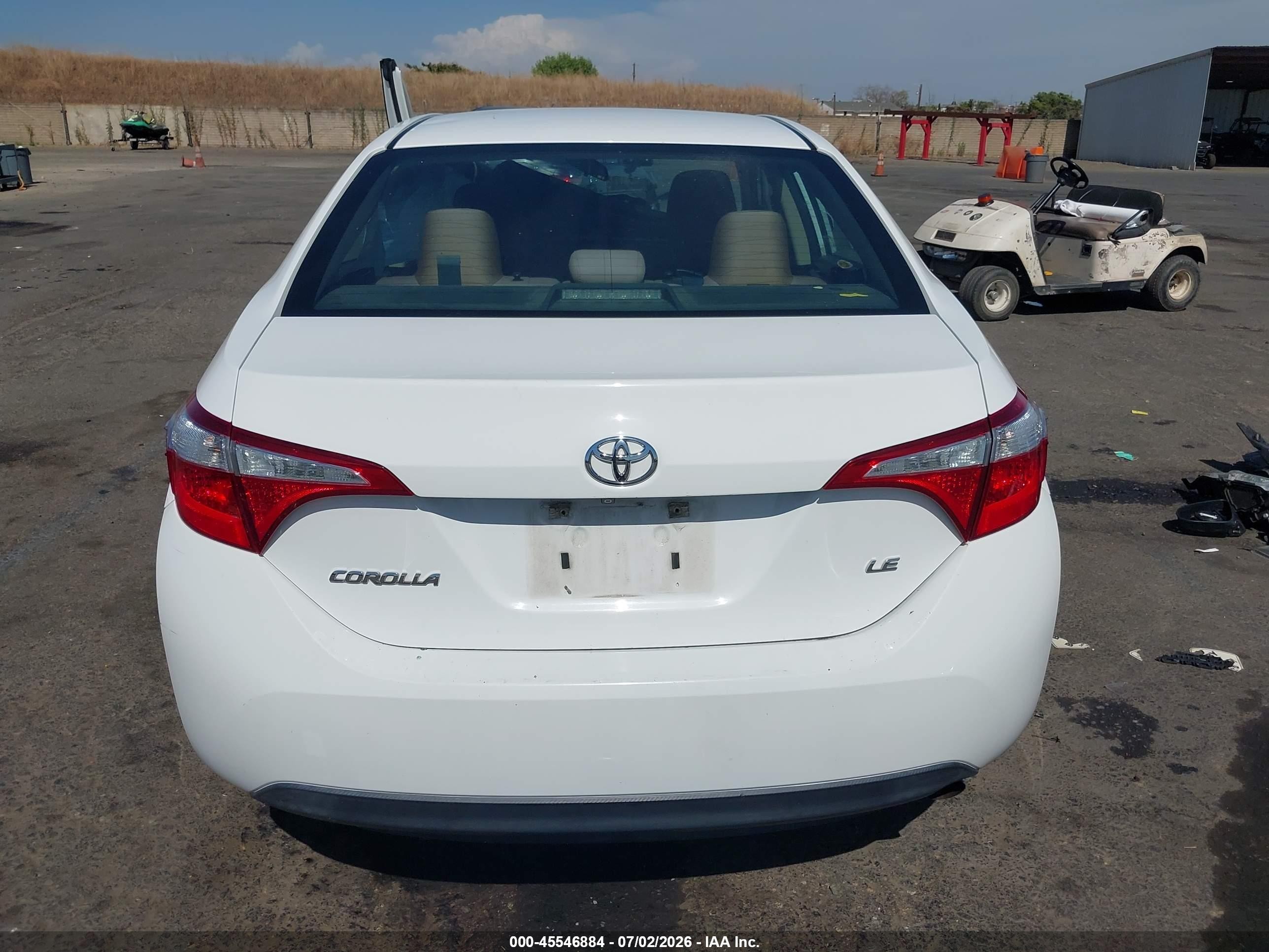 2014 Toyota Corolla Le White vin: 5YFBURHE7EP097020