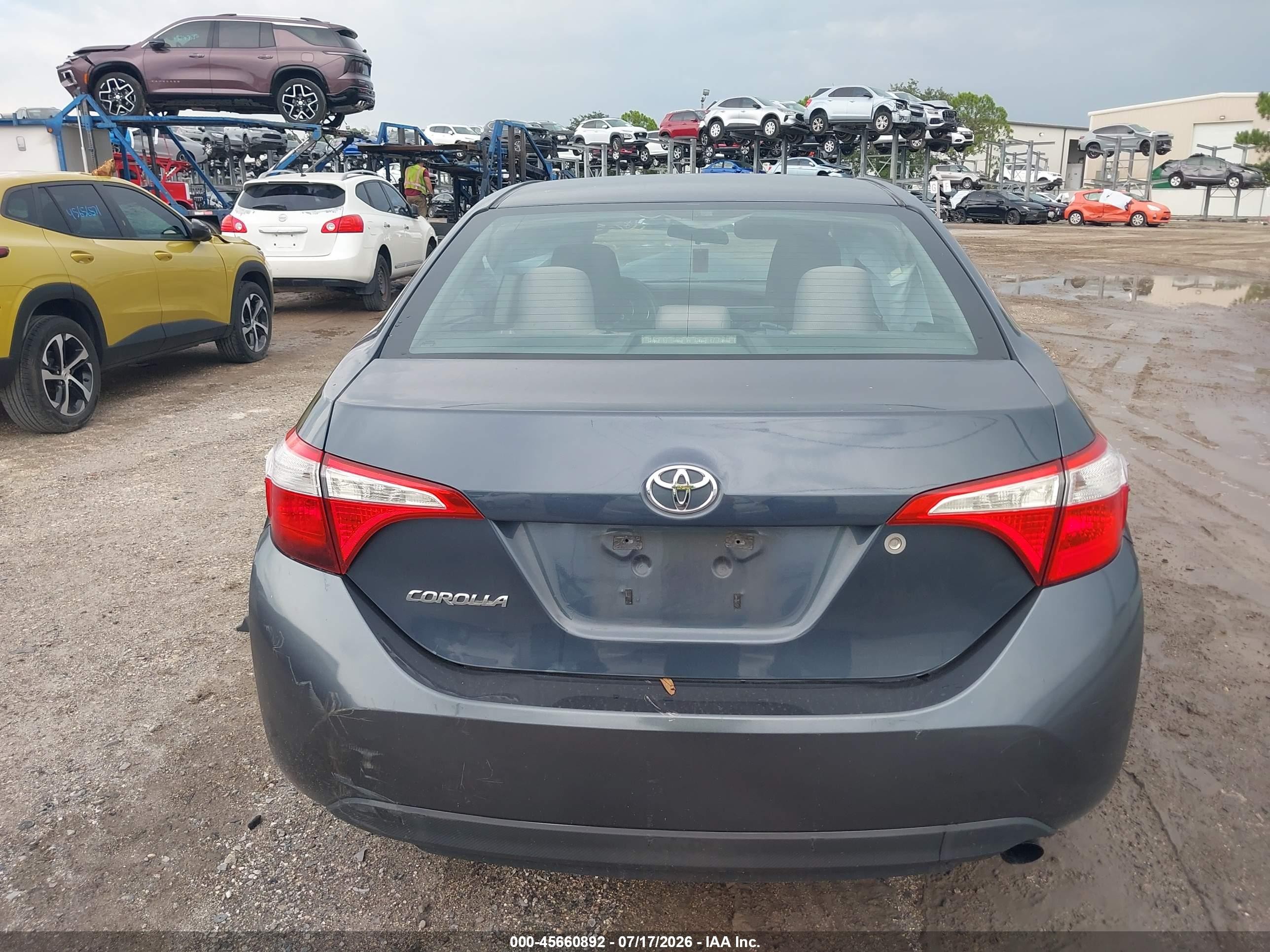 2014 Toyota Corolla L Gray vin: 5YFBURHE7EP113863